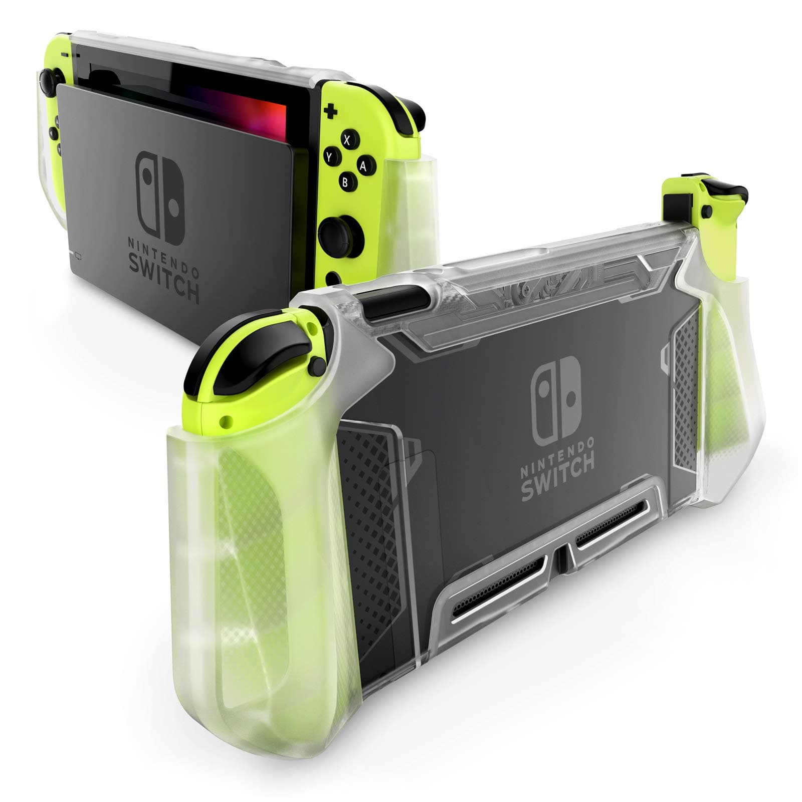 Dockable Case Compatible for Nintendo Switch, [Blade Series] TPU Grip Protective Cover Case with Ergonomic Design and Comfort Grip (Clear)
