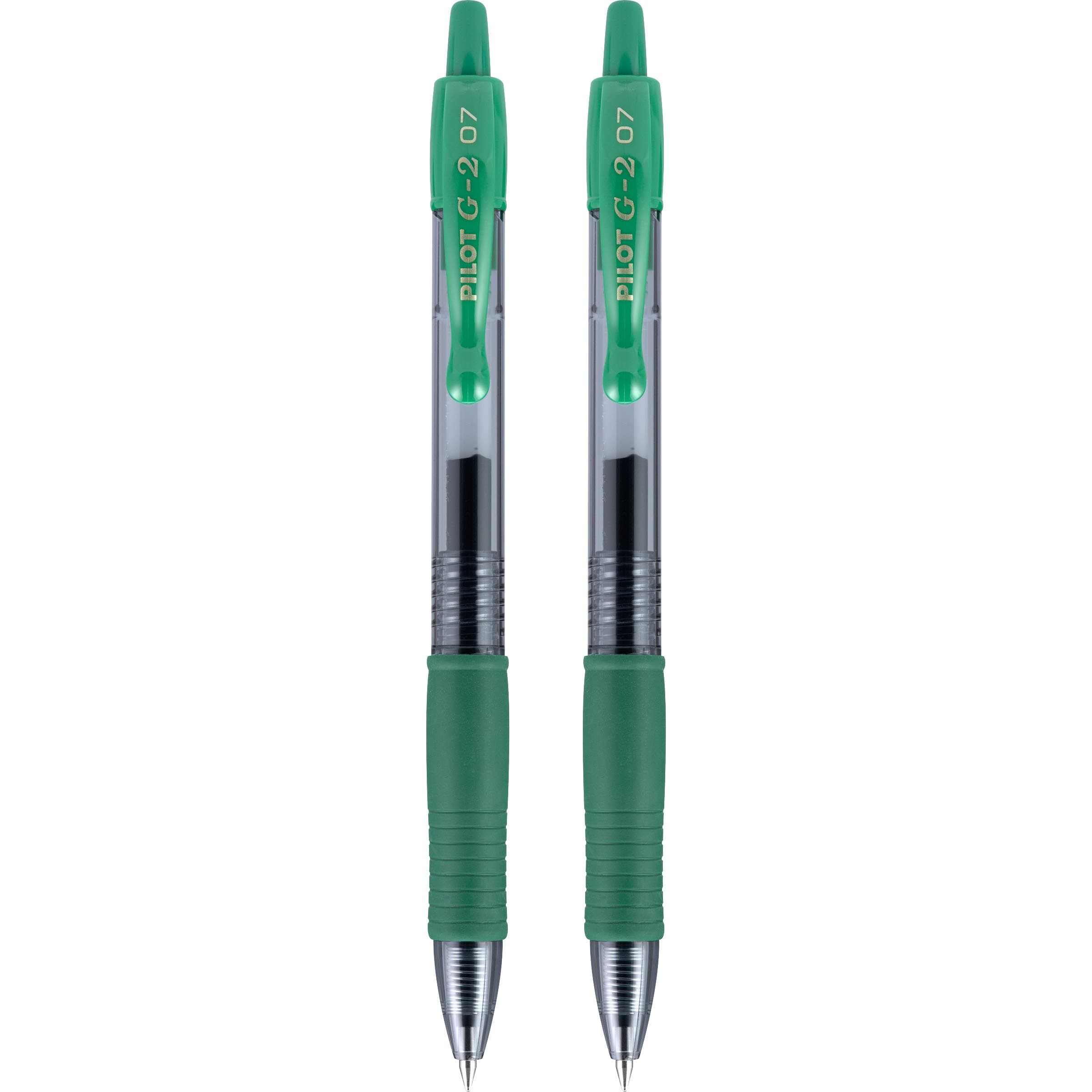 PILOT G2 Premium Refillable & Retractable Rolling Ball Gel Pens, Fine Point, Green Ink, 2-Pack (31051)
