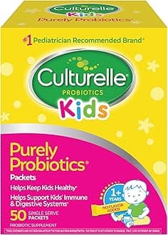 Kids Daily Probiotic Packets for Kids, (Ages 3+) - 50 Count – From the #1 Pediatrician-Recommended Brand – Flavorless Daily Probiotics for Digestive Health & Immune Support