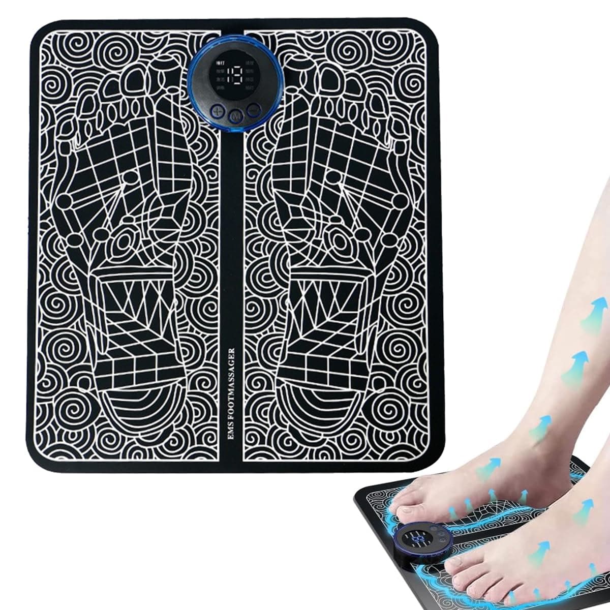 Intelligent Foot Massager, EMS Pulse Massage Foot Pad, Micro Current Foot massage, Ideal for Self-relaxation and Gift-giving, USB Charge