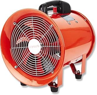 Industrial Portable Ventilation Fan Air Mover Workshop Dust Fume Extractor Axial Metal Blower 110V Heavy Duty Commercial 12'' 300mm 16'' 400mm (12" Inches - 300mm)
