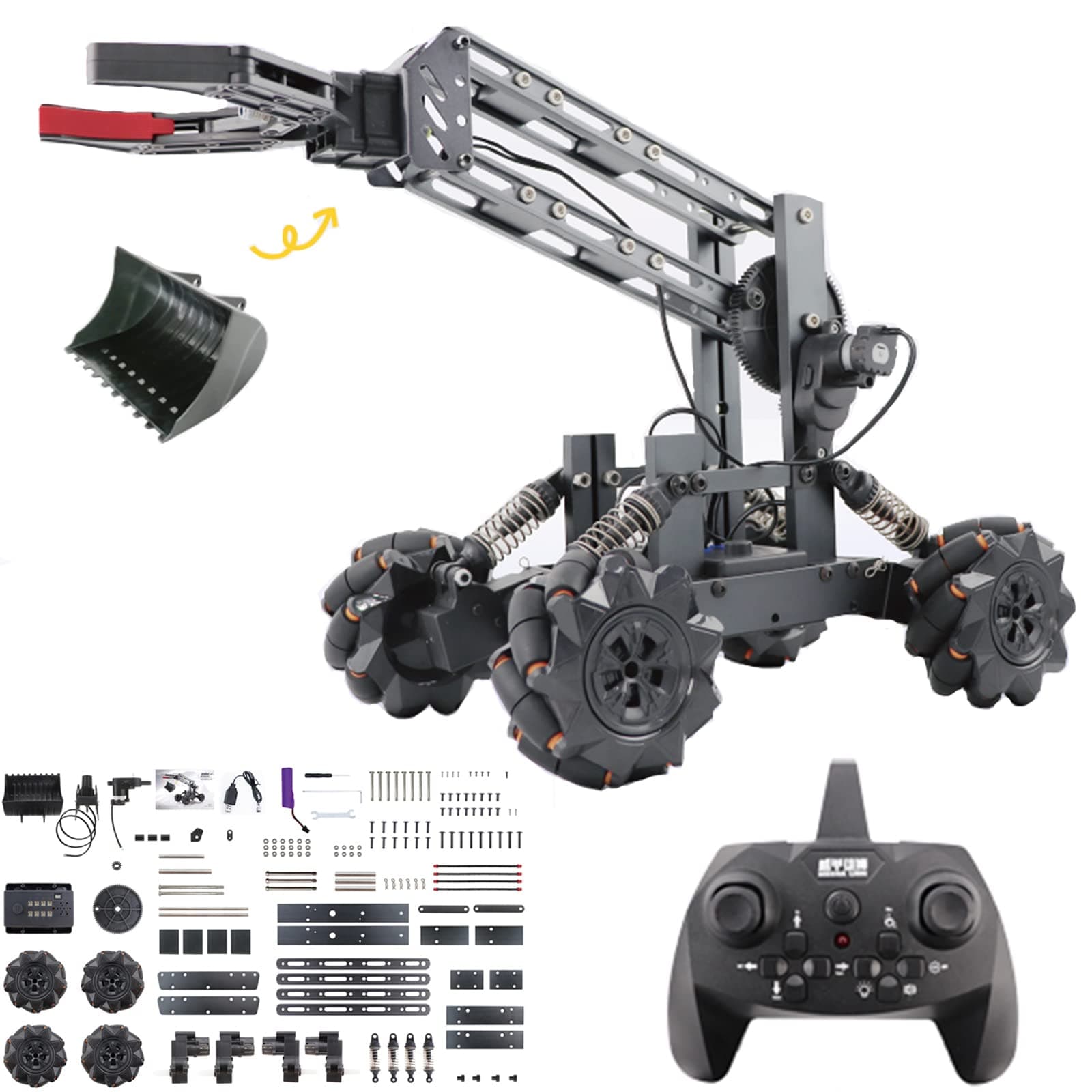 VANLINNY Robot Kit,Science Projects for Kids Ages 8-12, 2 in1 Electronic Robotic Arm for Boys & Girls to Learn Programming/Techology,Educational Toy Building Kits for Beginners,Xmas Birthday Gift.