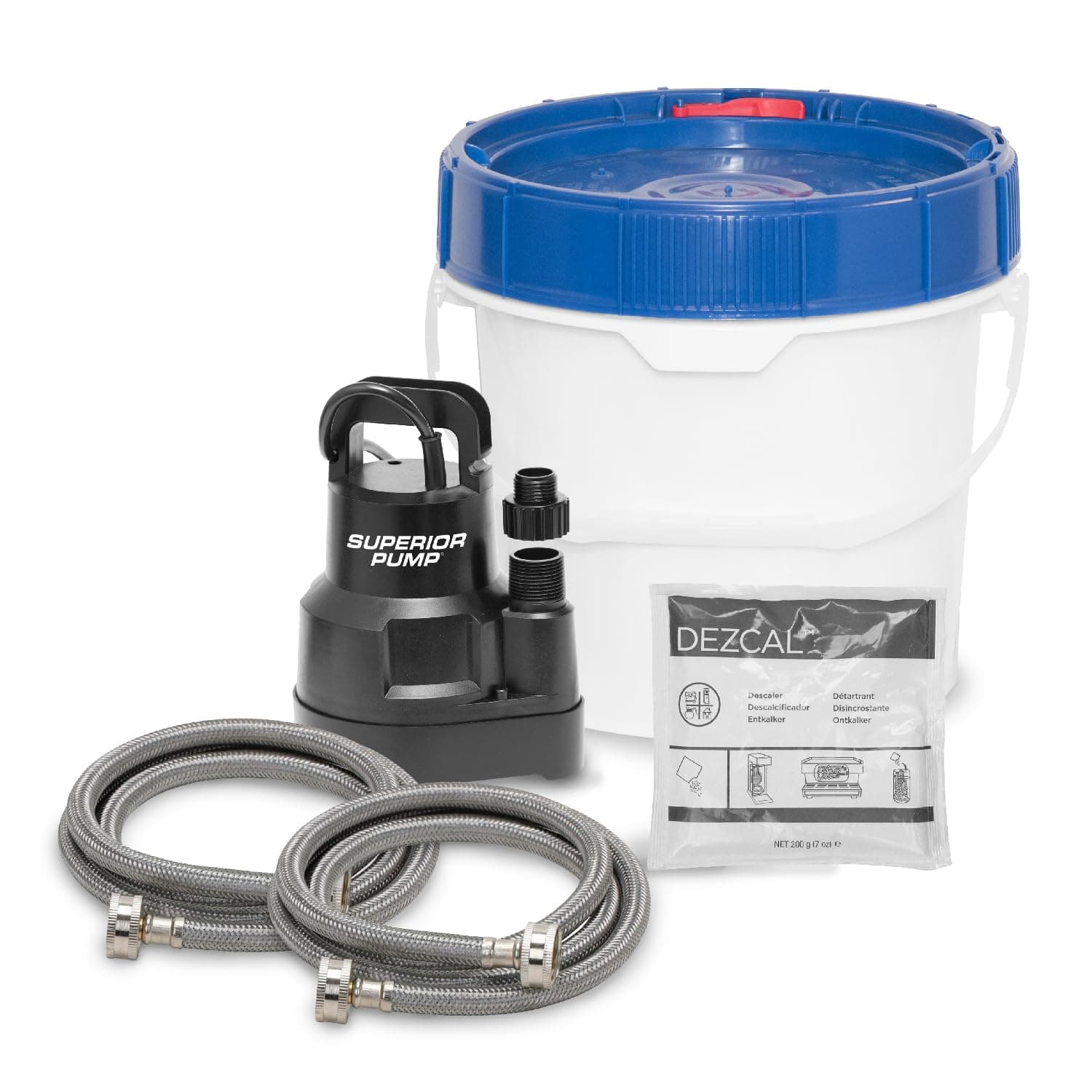 91660 Tankless Water Heater Descaler Pump Kit with Non-toxic Descaler Solution, 3.5 Gallon, Deluxe