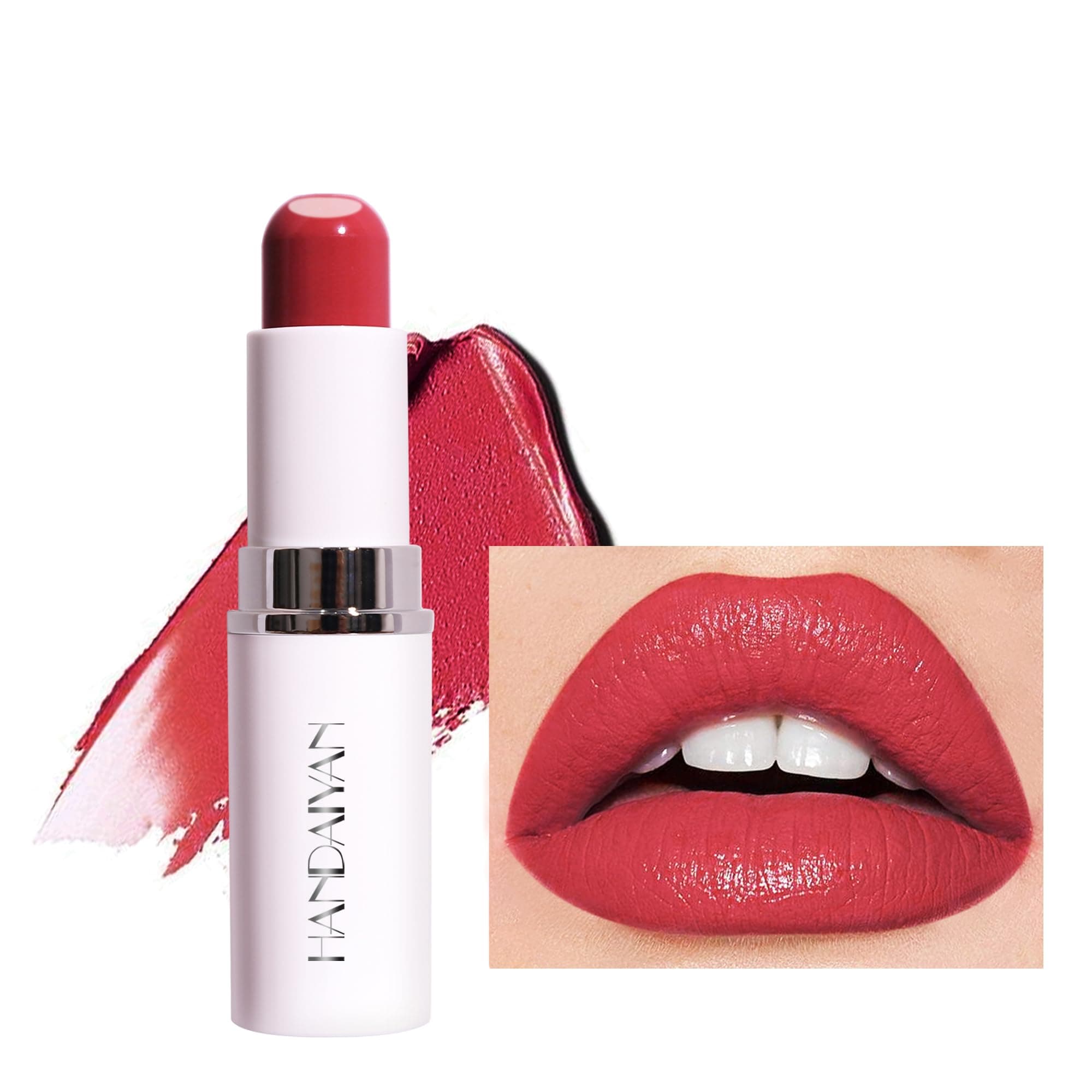 Lip Tint Hydrating, Color Strength Hydrating Lip Tint, Moisturizing Long Lasting Matte Lip Balm, Tinted Lip Balm Powerful Water Lipstick, Non-Sticky & Long-Lasting Wet Stick for Women (#06)