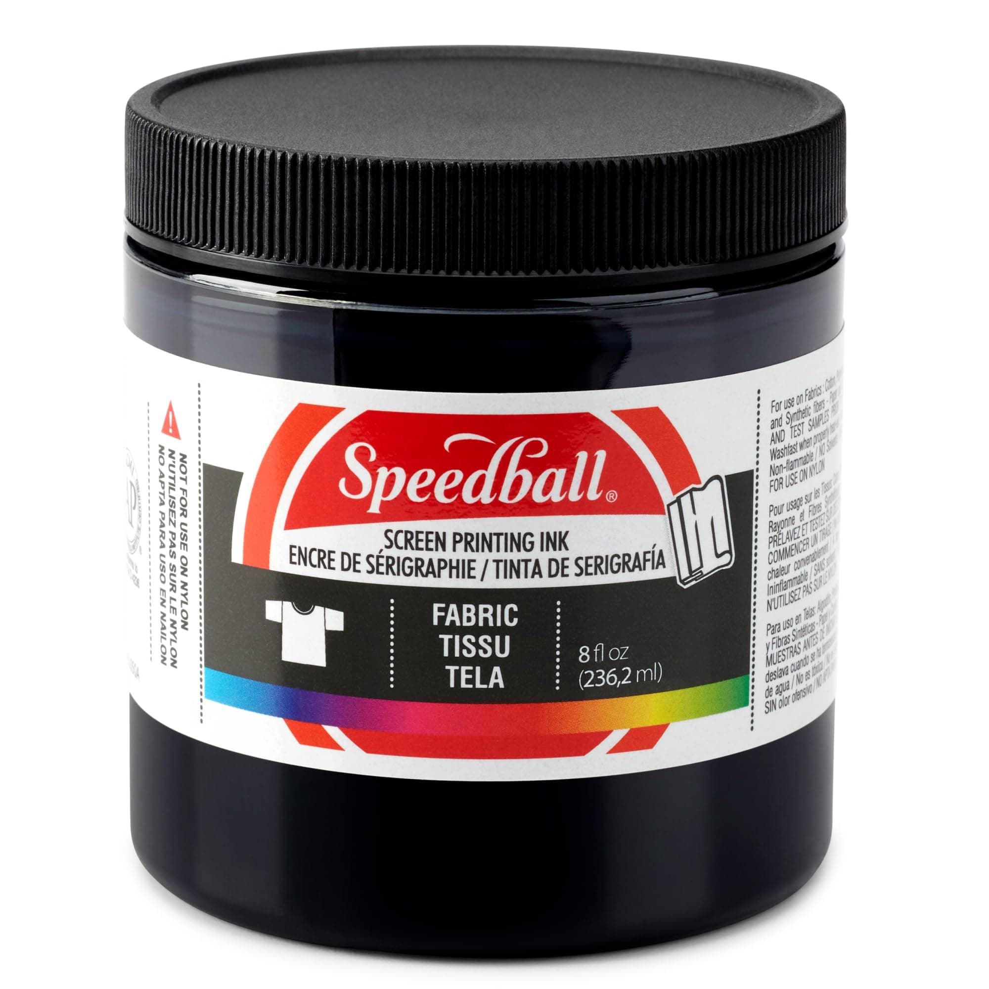 SCREEN INK FABRIC 8 OZ BLACK