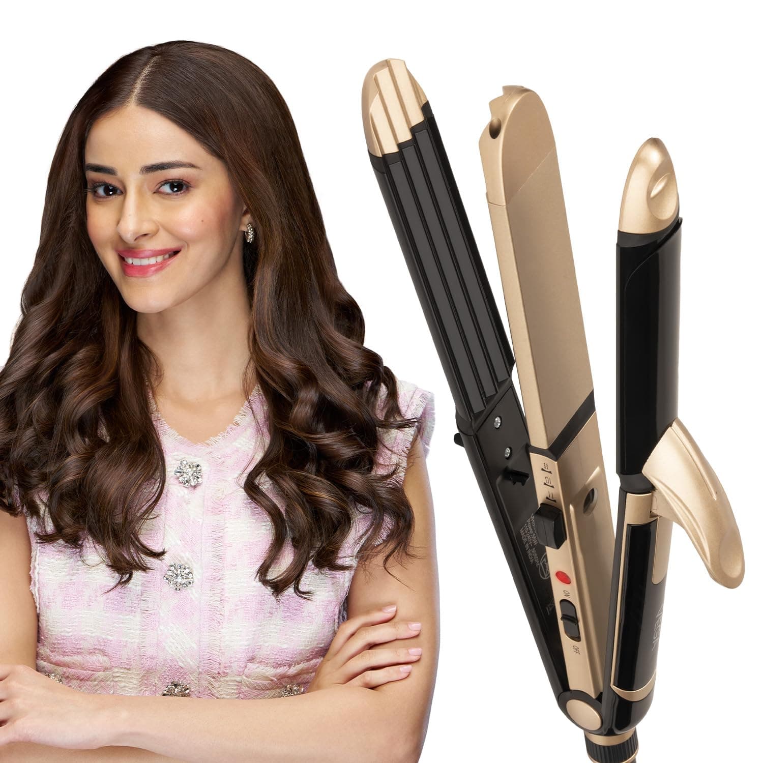Vega - 3 in 1 Hair Styler - Straightener, Curler and Crimper (VHSCC-01), Black