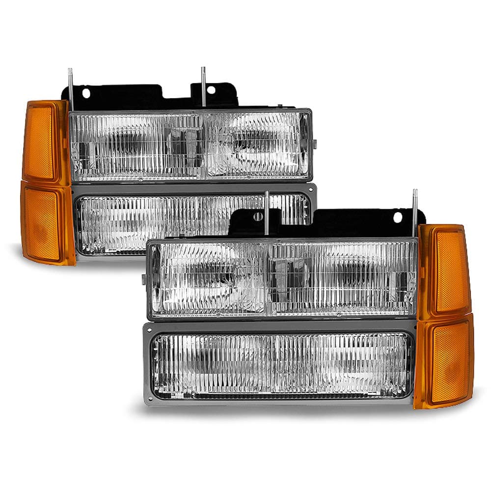 ACANII - For 1994-1998 Chevy Silverado Suburban Tahoe Headlights+Corner Lights+Bumper Parking Lamps Driver & Passenger