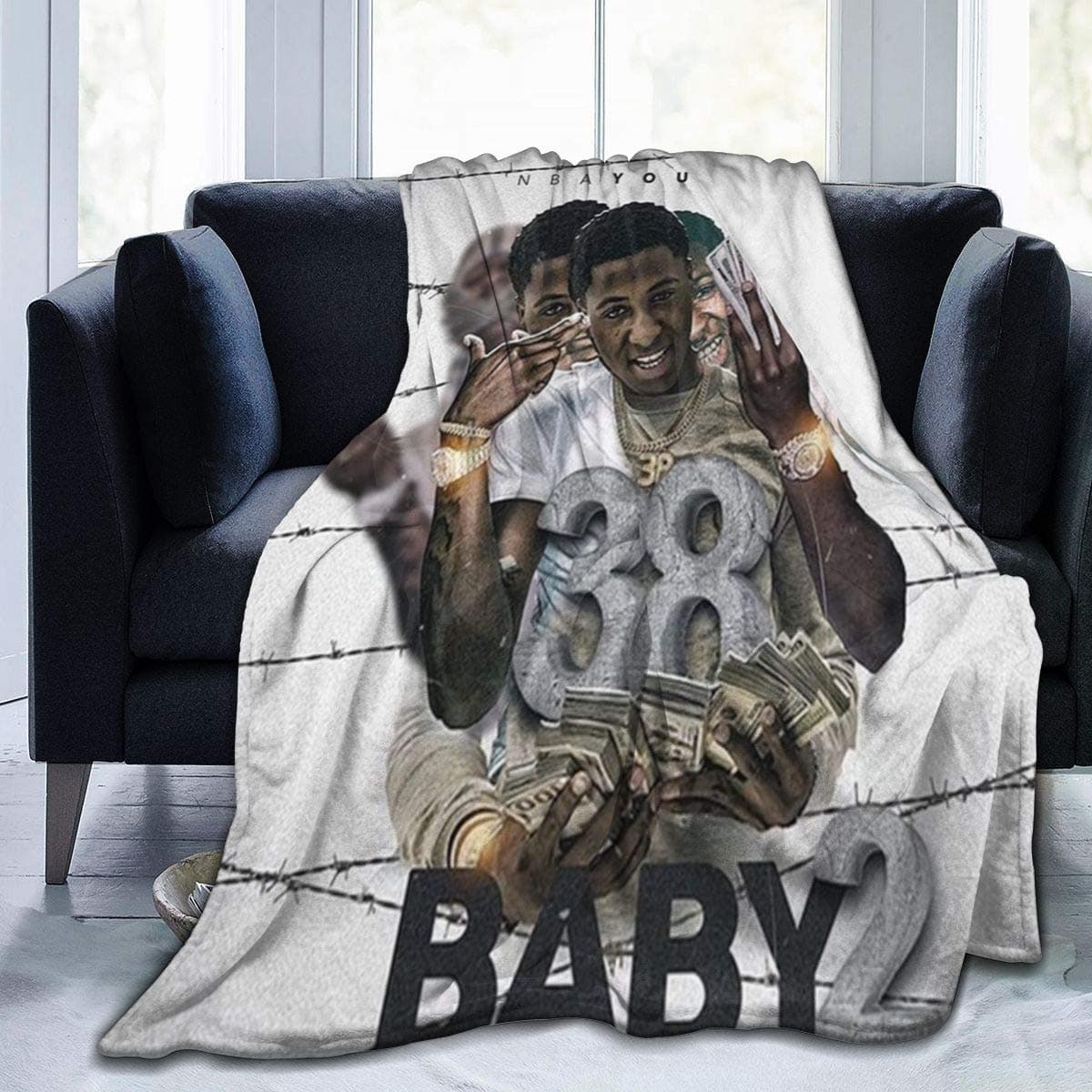 Trumpinginging NBA Soft Micro Fleece Throw Blanket NBA Youngboy Cool Couch Or Bed Throws 5040in/ 6050in/ 8060in