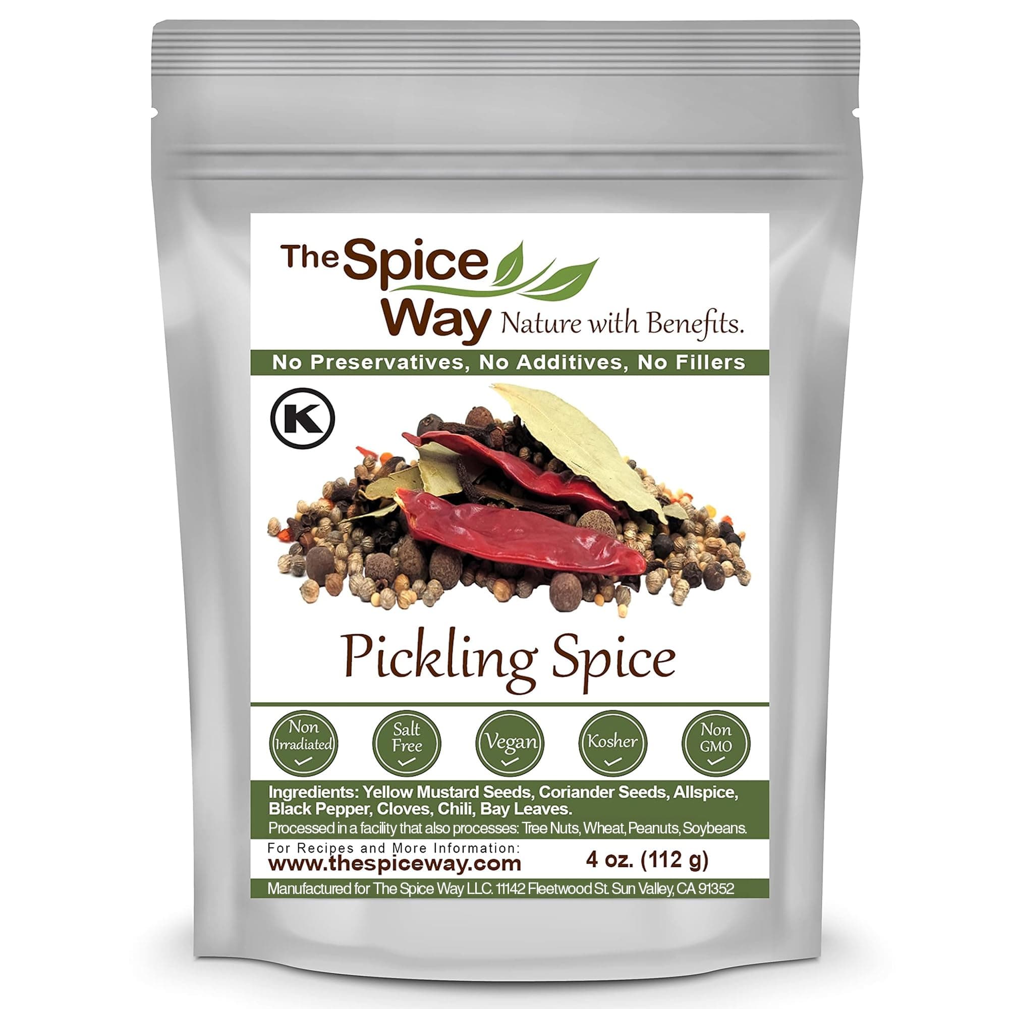The Spice Way Pickling Spice - (4 oz) seasoning made from spices for pickles, canning, corned beef and even pastrami