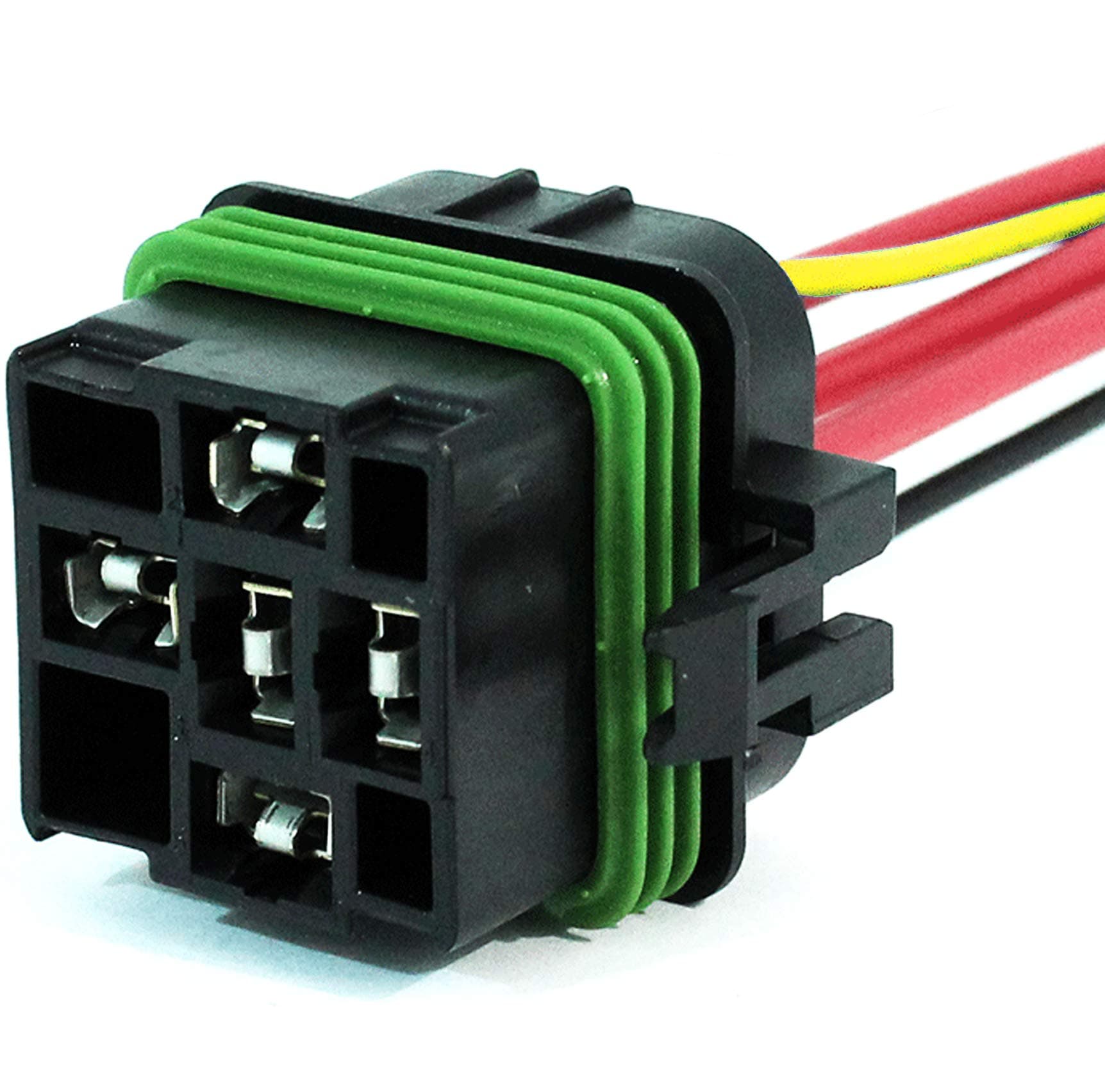 46Amp 5-Pin Iso 630 Series Weatherproof Relay Connector with 10" Leads, Pig Tail