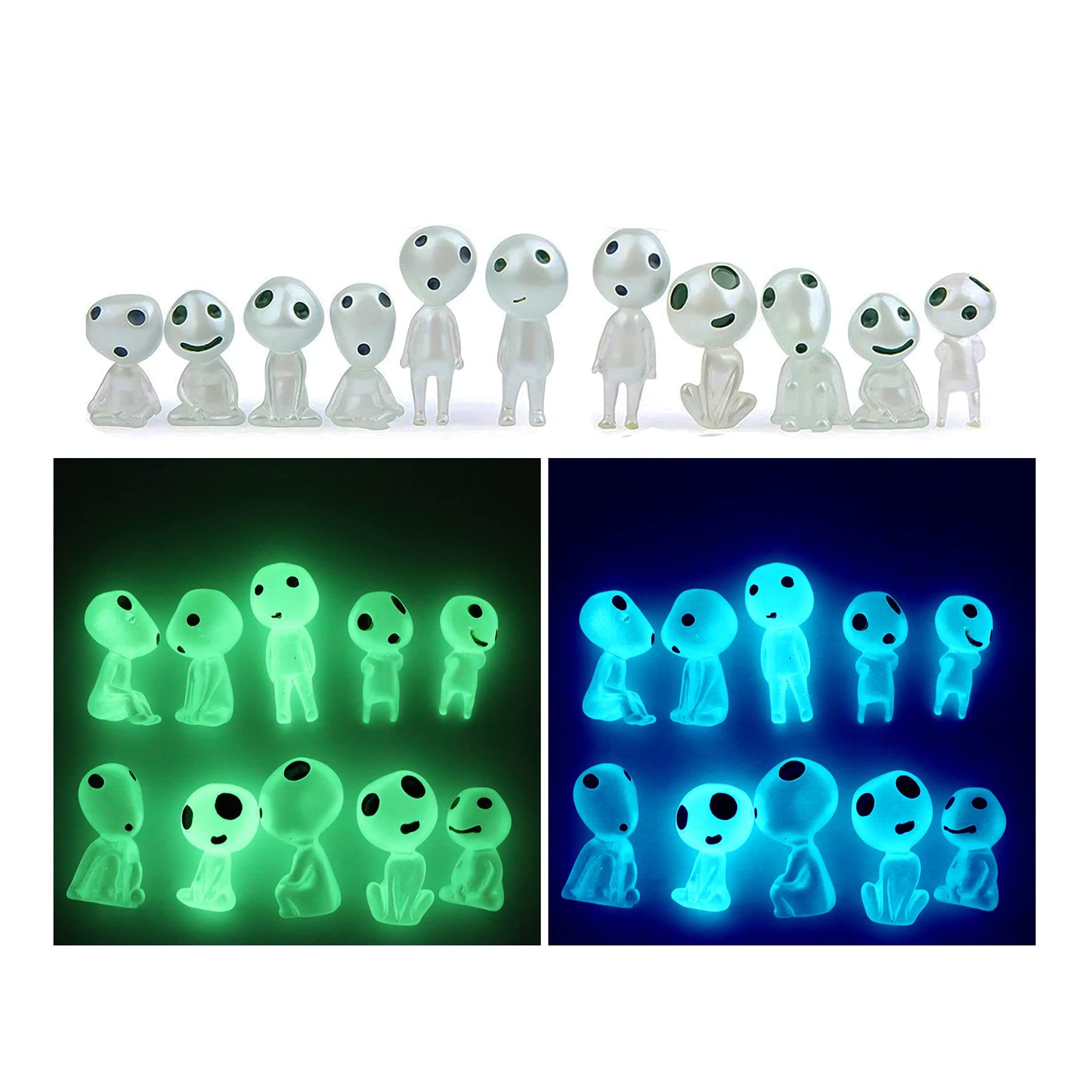 Garden Statue, Garden Gnome Statue, 20 Pieces Princess Mononoke Tree Spirit Luminous Outdoor Lawn Decor Potted Decoration Figurine for Yard, Lawn Ornament