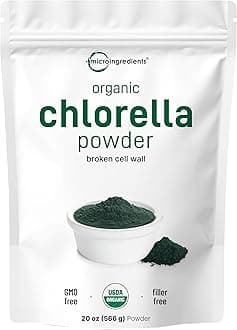 Organic Chlorella Powder, 16 Ounce (1lb), Broken Cell Wall, Rich in Vegan Proteins & Vitamins, Raw, Bulk Premium Chlorella Supplement, Vegan Friendly, Non-Irradiation
