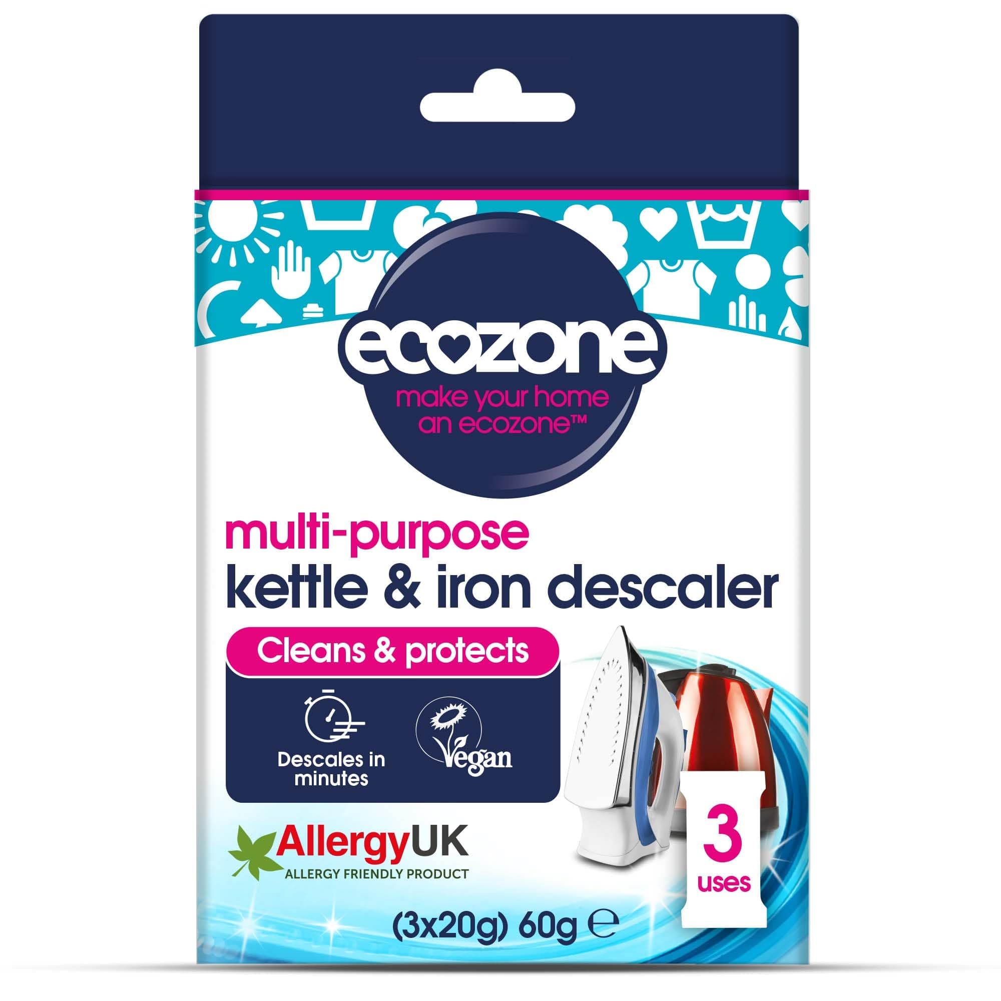 Ecozone Kettle & Iron Descaler | Easy Use Sachets | Powerful Limescale Removal
