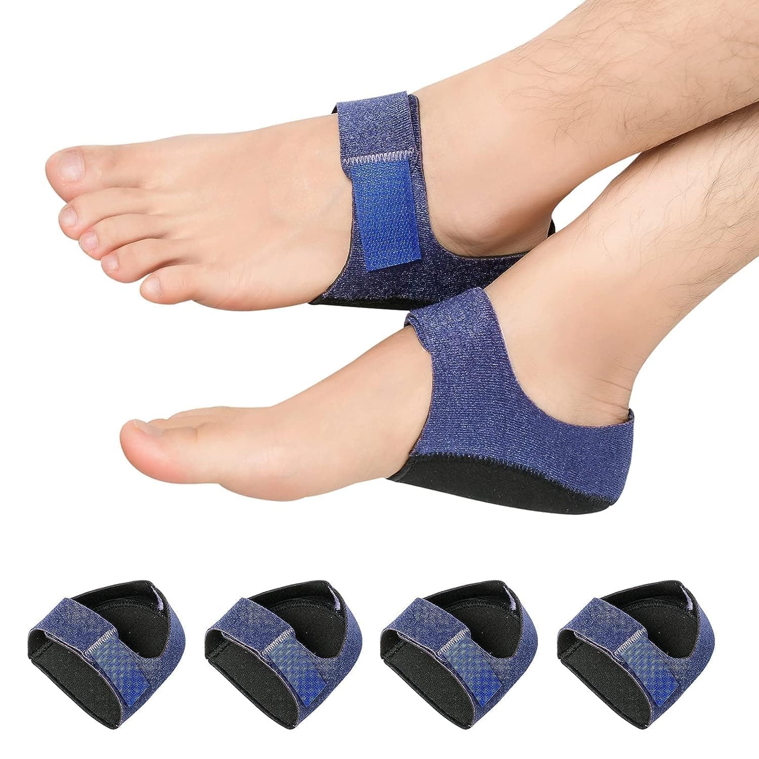 KASTWAVE Heel Protectors, Gel Heel Cups, Heel Cushion Support for Plantar Fasciitis, Heel Pain, Heel Pads Great for Aching Feet,Tendinitis, Bone spur, Cracked Heel Repair,for Men & Women (4 PCS)