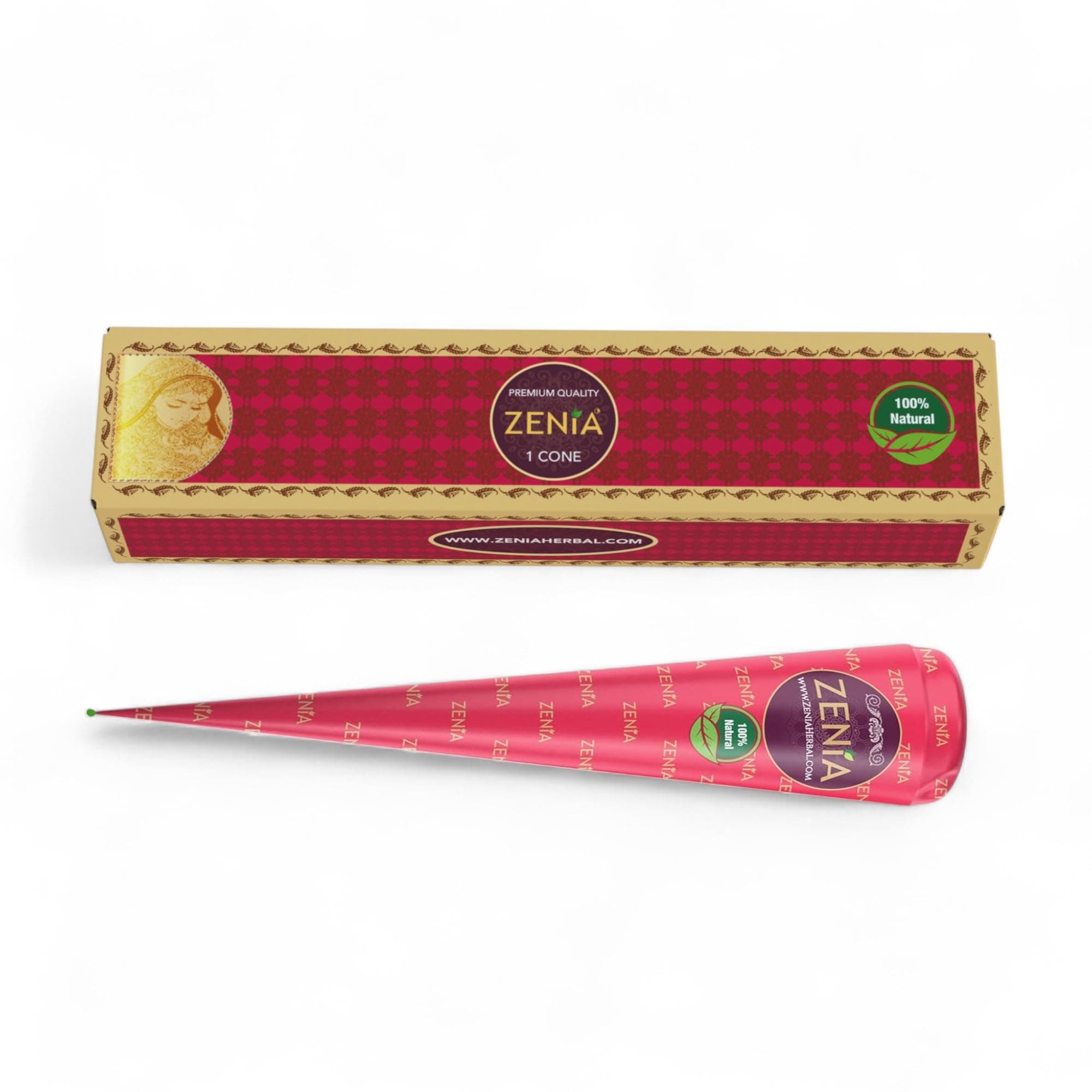 Zenia Temporary Tattoo Paste Cone | 1 Cone 25 grams | Indian Body Art Painting Drawing Tattoos Freckles (Reddish-Brown Color)