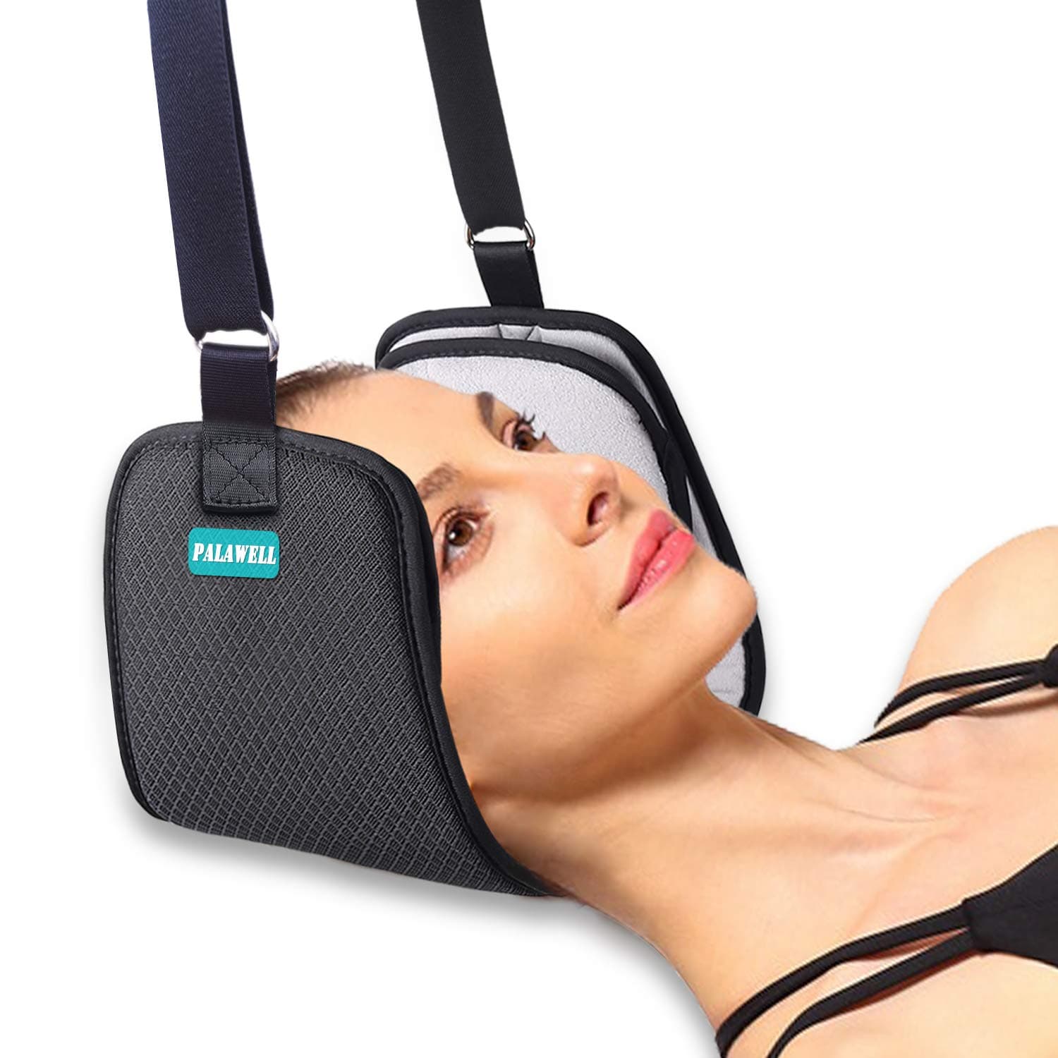 Neck Head Hammock Cervical Traction - Newest Portable Neck Pain Relief and Physical Therapy Traction Equipment with Eye Mask