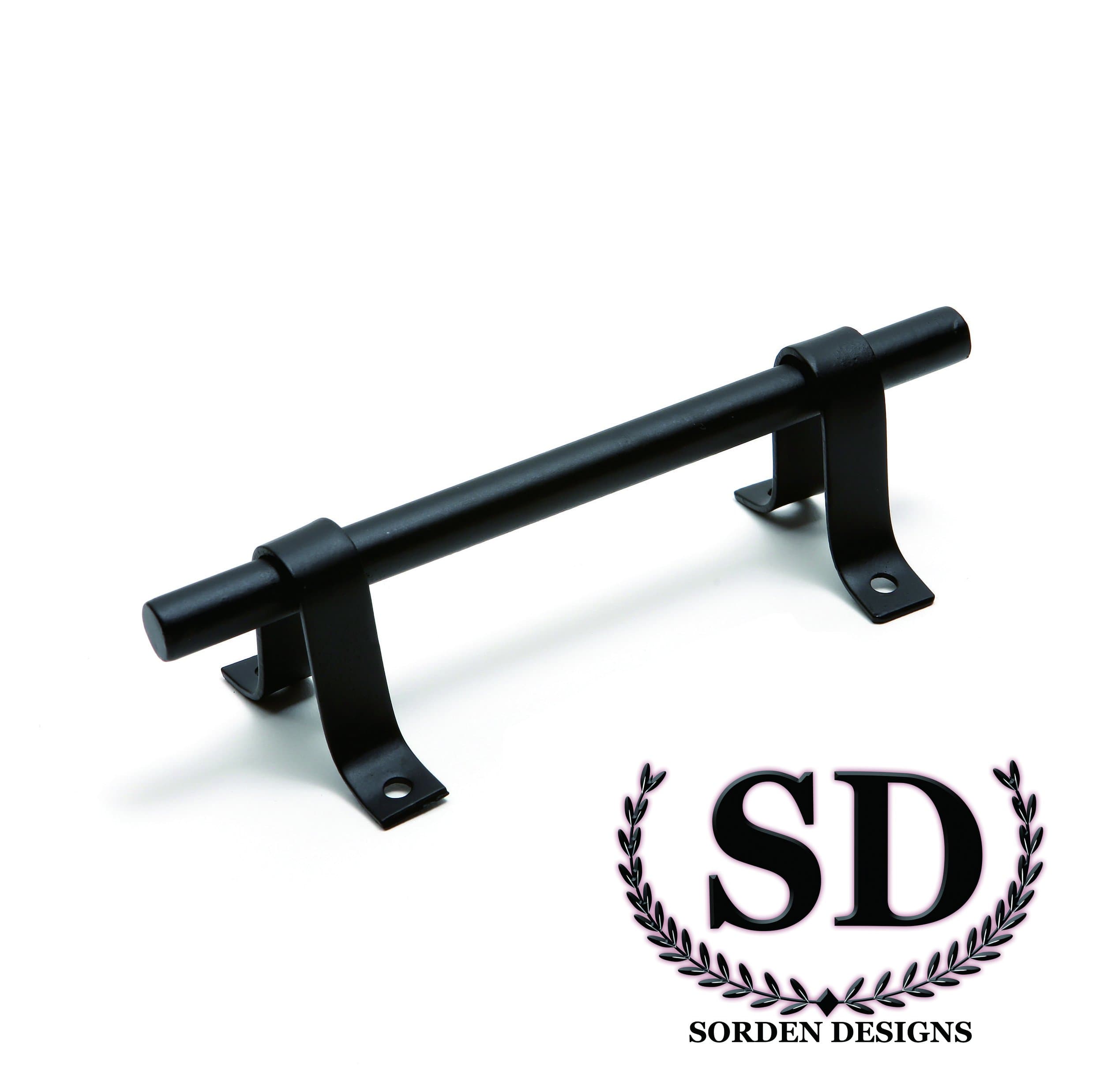 Valloowink Sorden Designs: 7-3/4"- Artisan Style Barn Door Handle - Matte Black Steel- Door Handles/Door Pulls for Barn Door Hardware