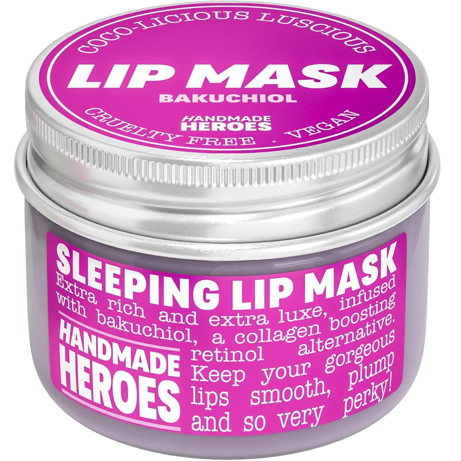 100% Natural Vegan Lip Butter Sleeping Lip Mask, Overnight Lip Moisturizer and Conditioner for Dry Lips Intensive Lip Balm and Lip Therapy Skin Care with Mango butter (Bakuchiol - Collagen Boosting)