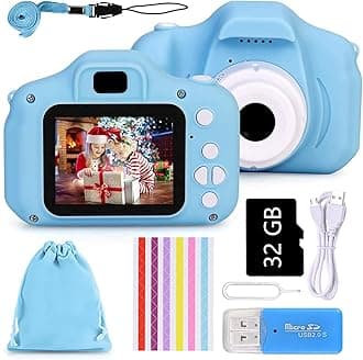 Kids Camera,1080P Kids Digital Camera for 3-12 Years Old Girls, 32GB Card, Birthday Christmas Toy Gifts for 3 4 5 6 7 8 Year Old Girls Boys Kids