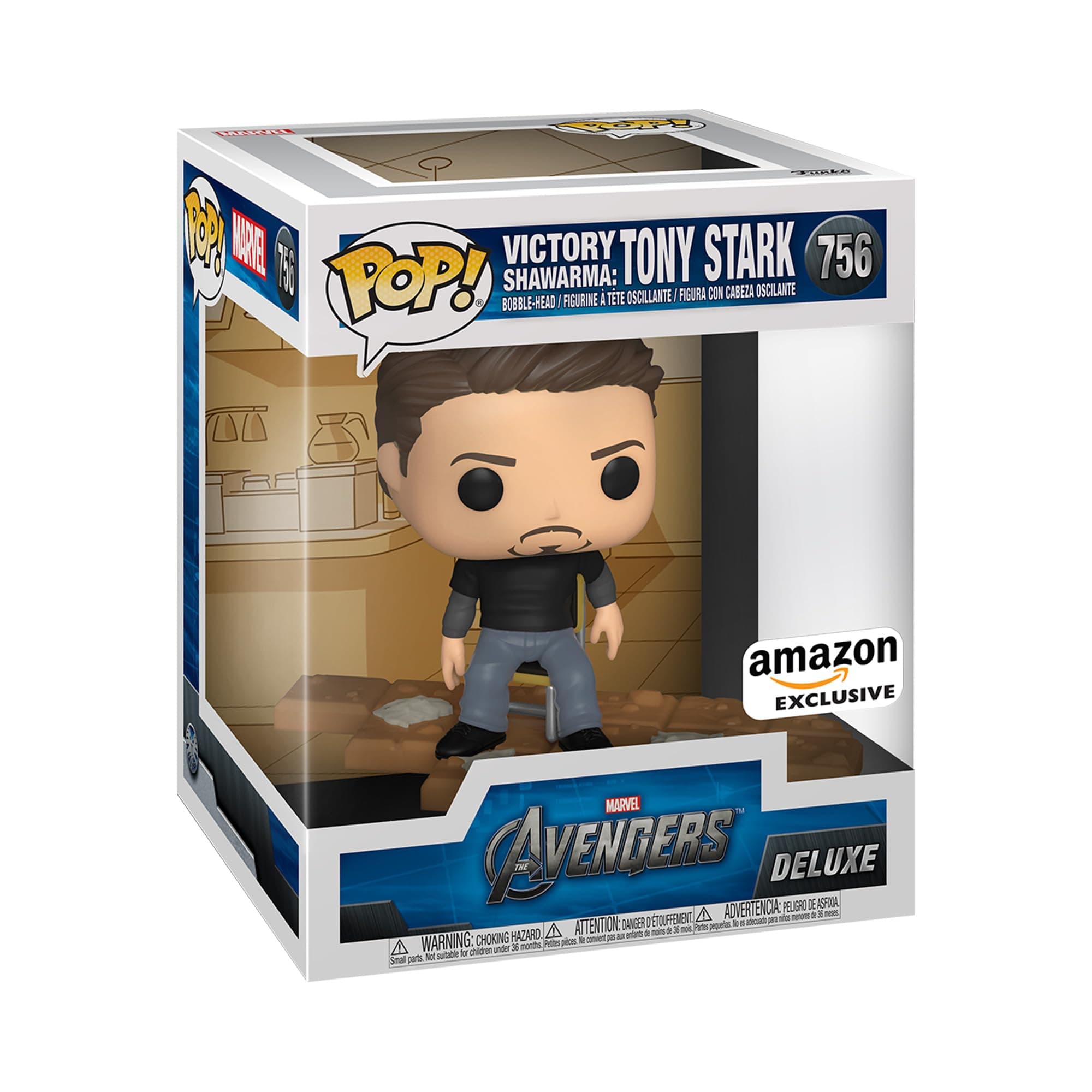 POP! Deluxe Marvel: Avengers Victory Shawarma Series - Tony Stark (Iron Man), Amazon Exclusive, Figure 2 of 6
