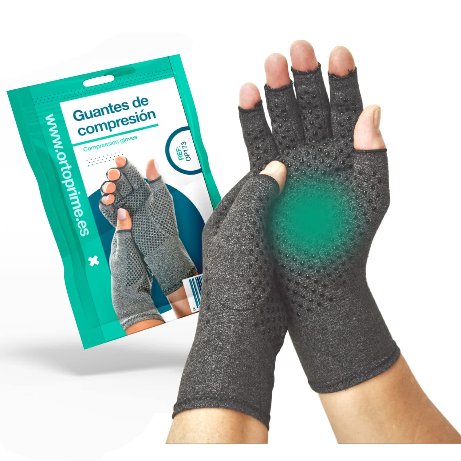 OrtoPrime PAR Gloves Arthritis and Arthrisis Comfort - Compression Gloves Rheumatoid Arthritis - Compression Gloves - Antiarthritis Gloves Men and Women - Relief Pain Freedom of Movement (Large)