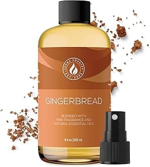 Gingerbread Diffuser Oil - Luxury Essential Oils for Diffuser Refill & Air Freshener Room Spray - Long-Lasting & Natural Home Fragrance, Gingerbread Scented Oil (8.5 Fl. oz)