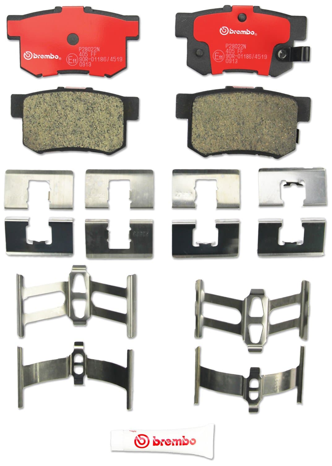 P28022N Premium Ceramic Rear Disc Brake Pad Set ACURA/CIIMO/GREAT WALL/HONDA/HONDA (DONGFENG)/HONDA (GAC)/MG/ROVER/SUZUKI/SUZUKI (CHANGAN) OE# 43022S6DE50