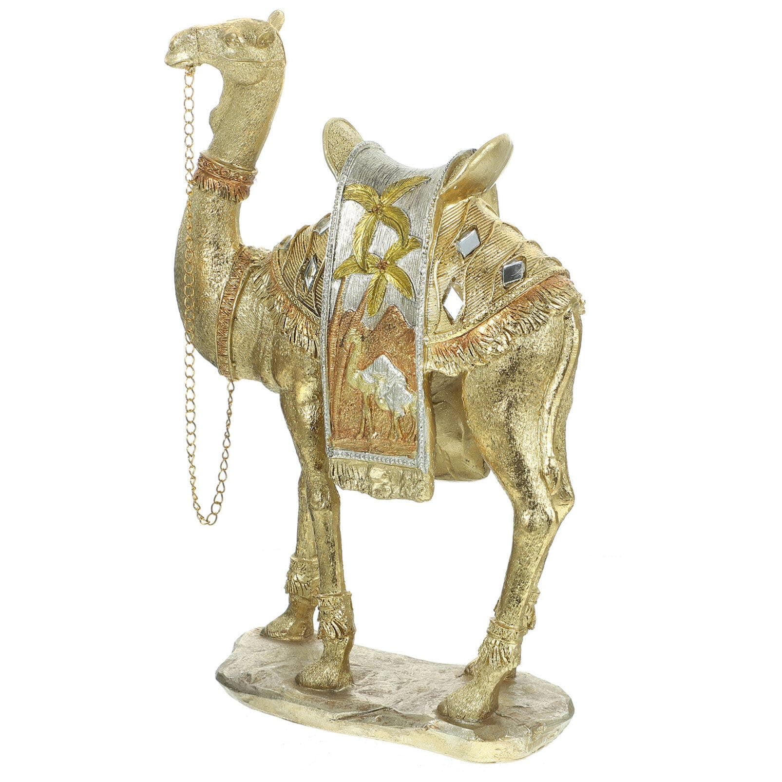 ABOOFAN Resin Camel Figurine Gold Desert Animal Figurines Small Statues Standing Camel Decor Ornament Office Home Desktop Decoration Picture 1