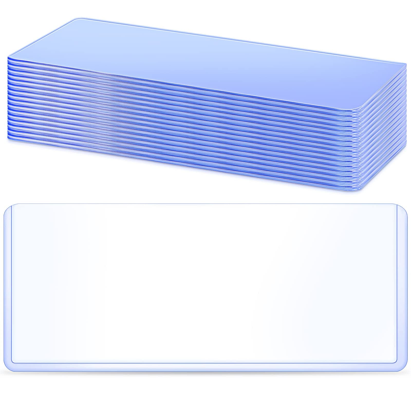 Sepamoon 30 Pieces Bill Currency PVC Holders Clear Transparent Bill Sleeves Currency Display Holder for Regular Protector Case Supplies, 6.9 x 2.95 Inch