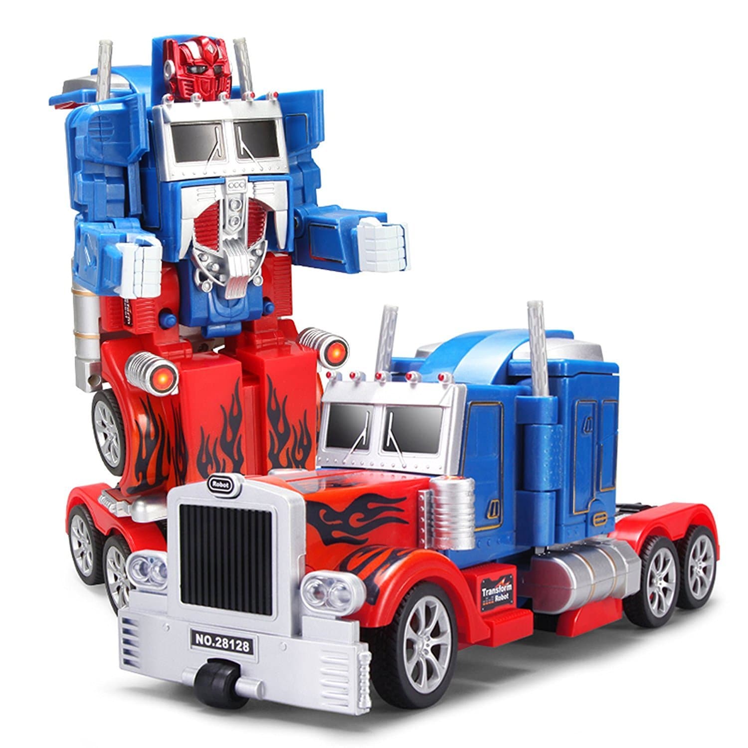 Transforming Robot Truck 2 in 1 Action Figure Red & Blue, Remote Control Fighter Toy with USB Cable. Made of Safe, Sturdy M
