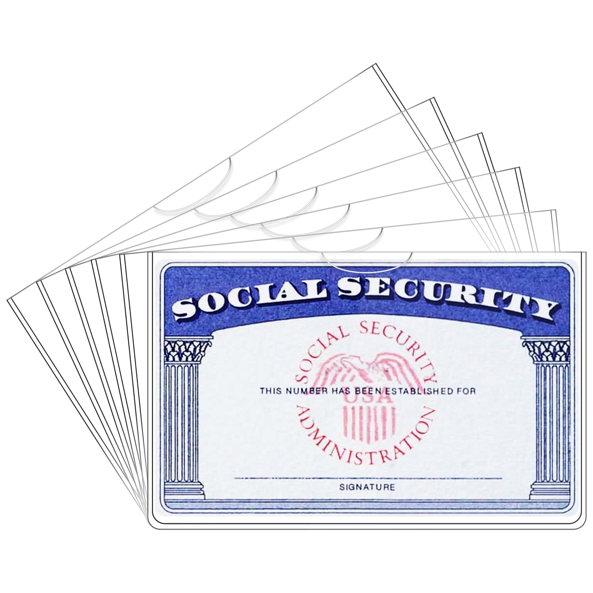 6 Pack Card Protector Social Security, Medicare, Credit & Driver's License Sleeve 3.8x2.32in