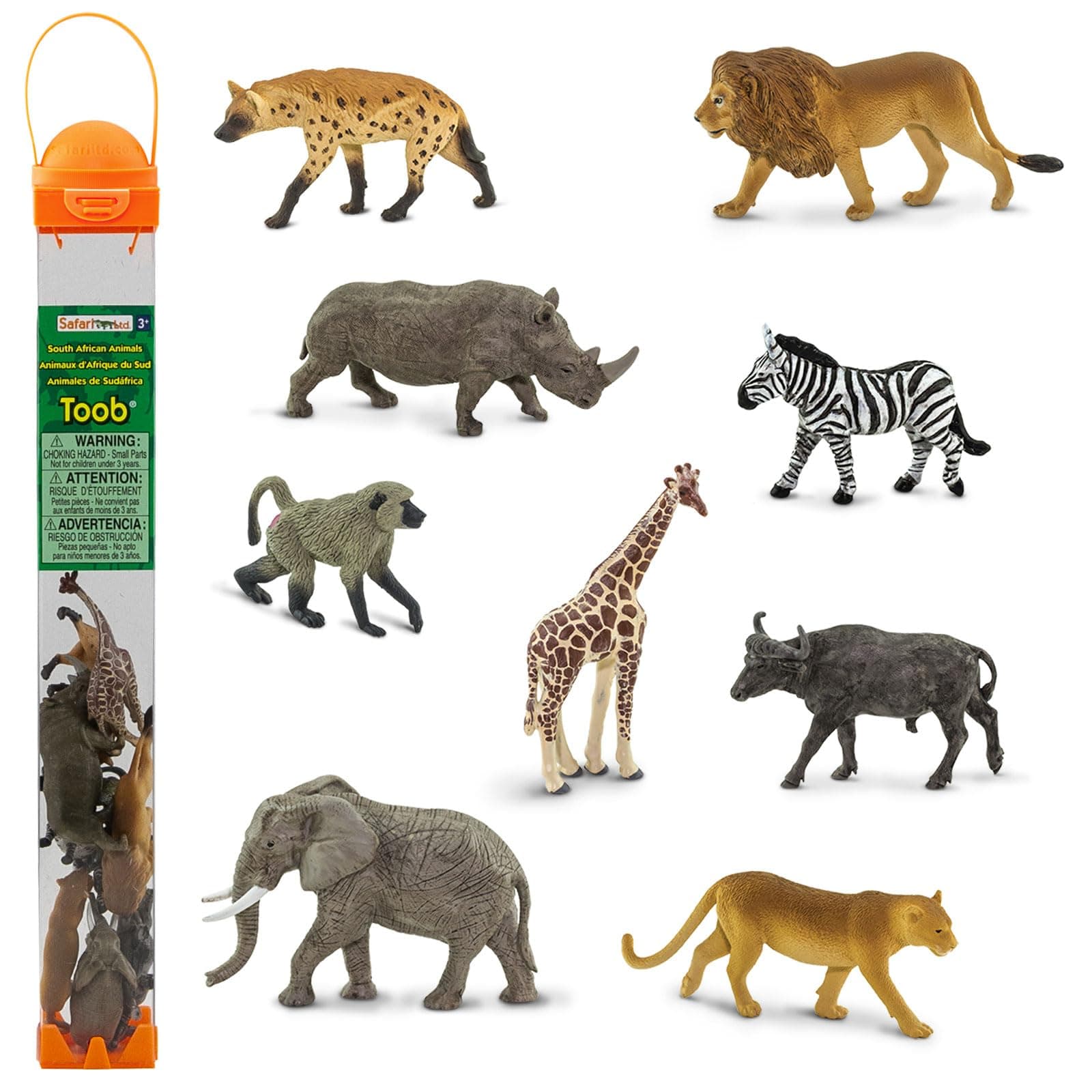 South African Animals TOOB - 9 Figurines of Elephant, Lion, Giraffe, and More - Educational Toy Set for Boys, Girls and Kids Ages 3+