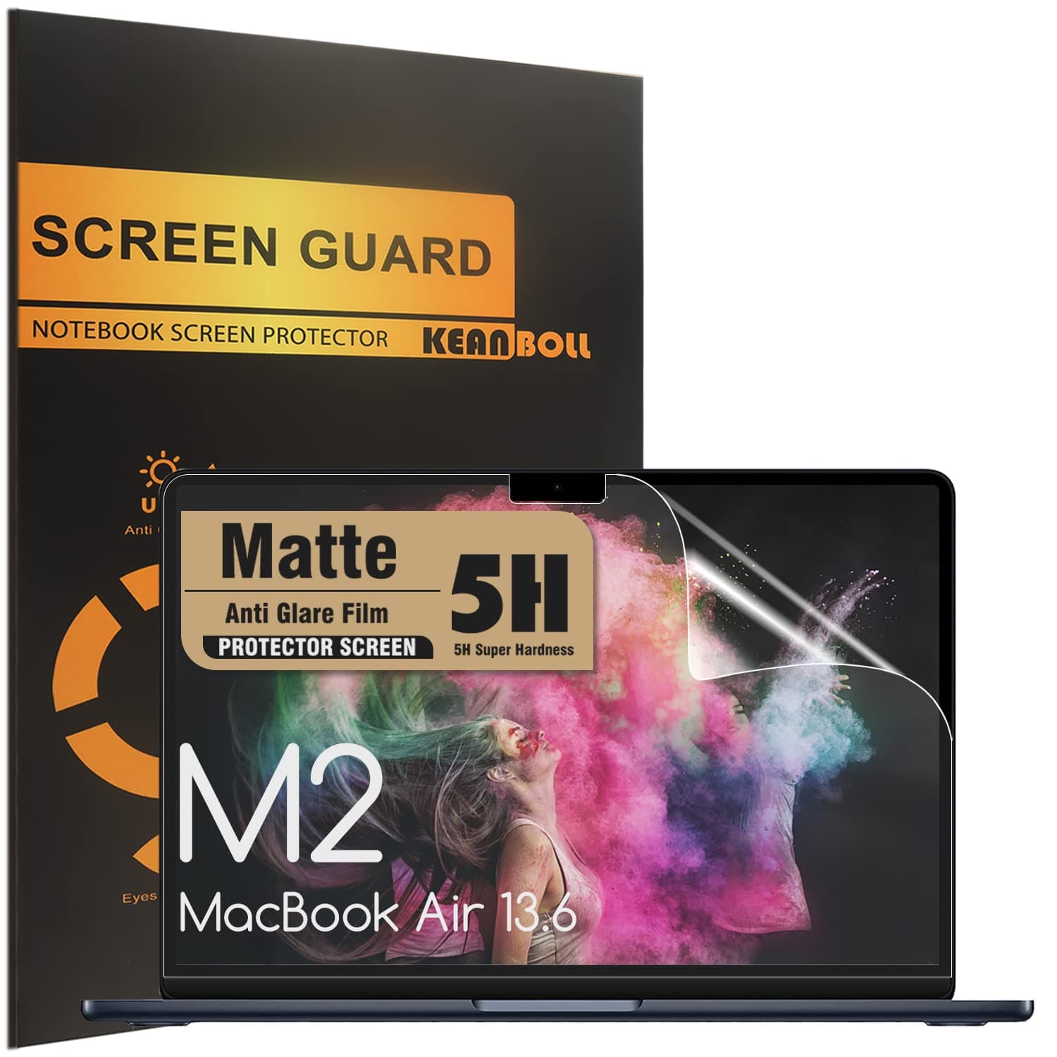 マットアンチグレアスクリーンプロテクター 3枚パック MacBook Air 13.5インチ M2 チップ2022用 目が疲れにくく指紋を軽減