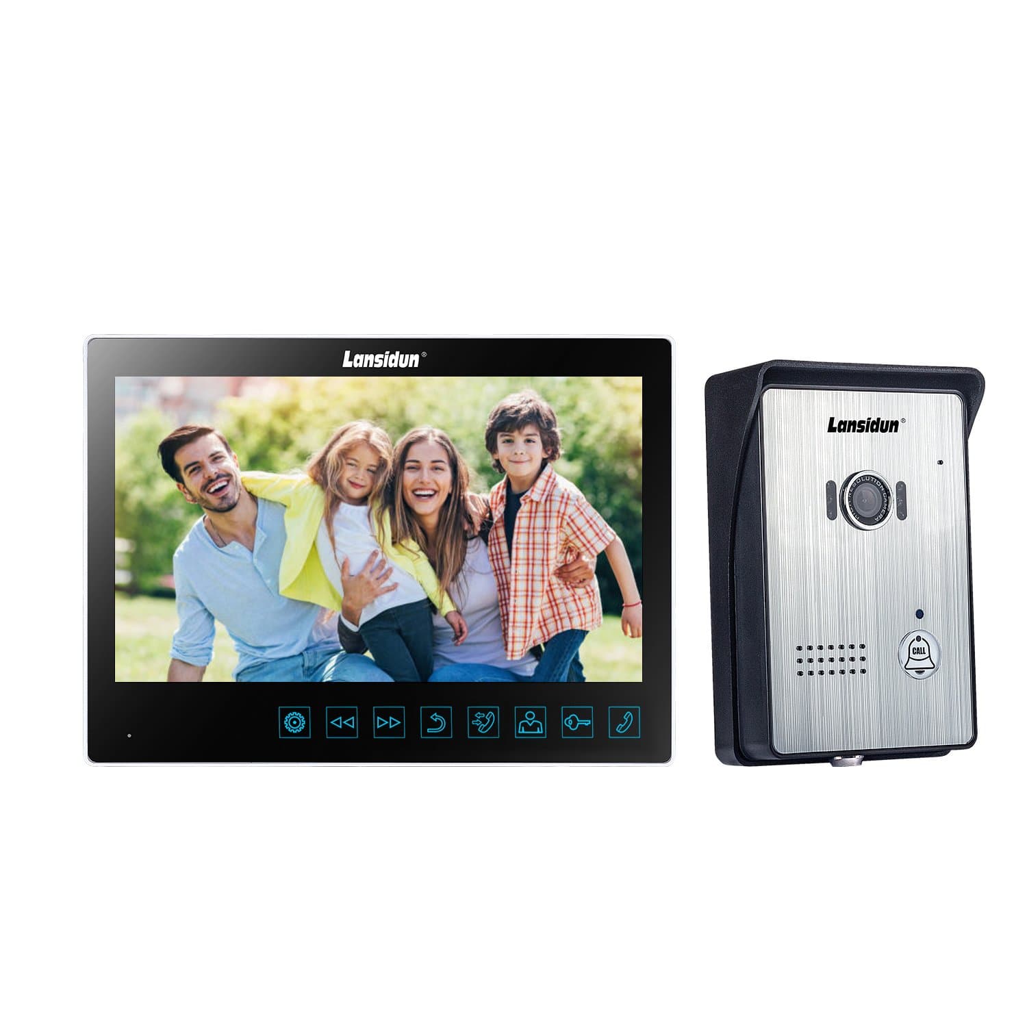 Lansidun Video Doorbell 10 inch Wired Door Phone Entry Intercom Monitor System with Video Recording Snapshot TF Card and Night Vision for Home Security