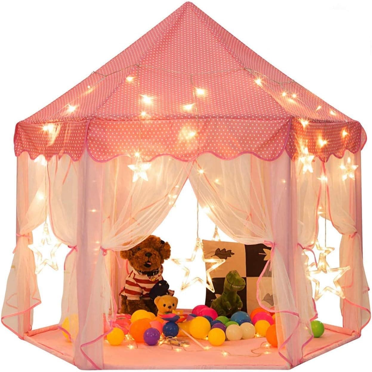Limos Princess Castle Play House Game Tent with Star Lights Toy