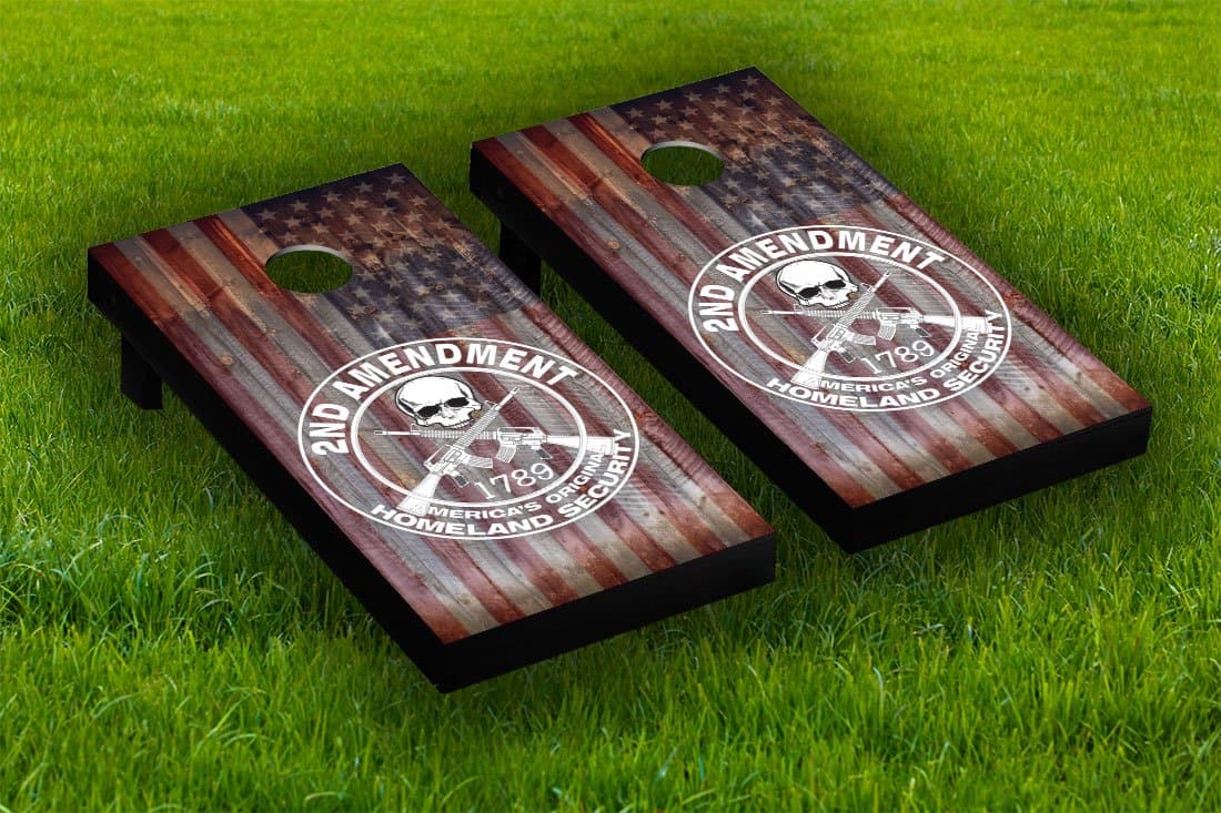 2nd Amendment Cornhole Board Wraps Laminated Sticker Set Skin Decal