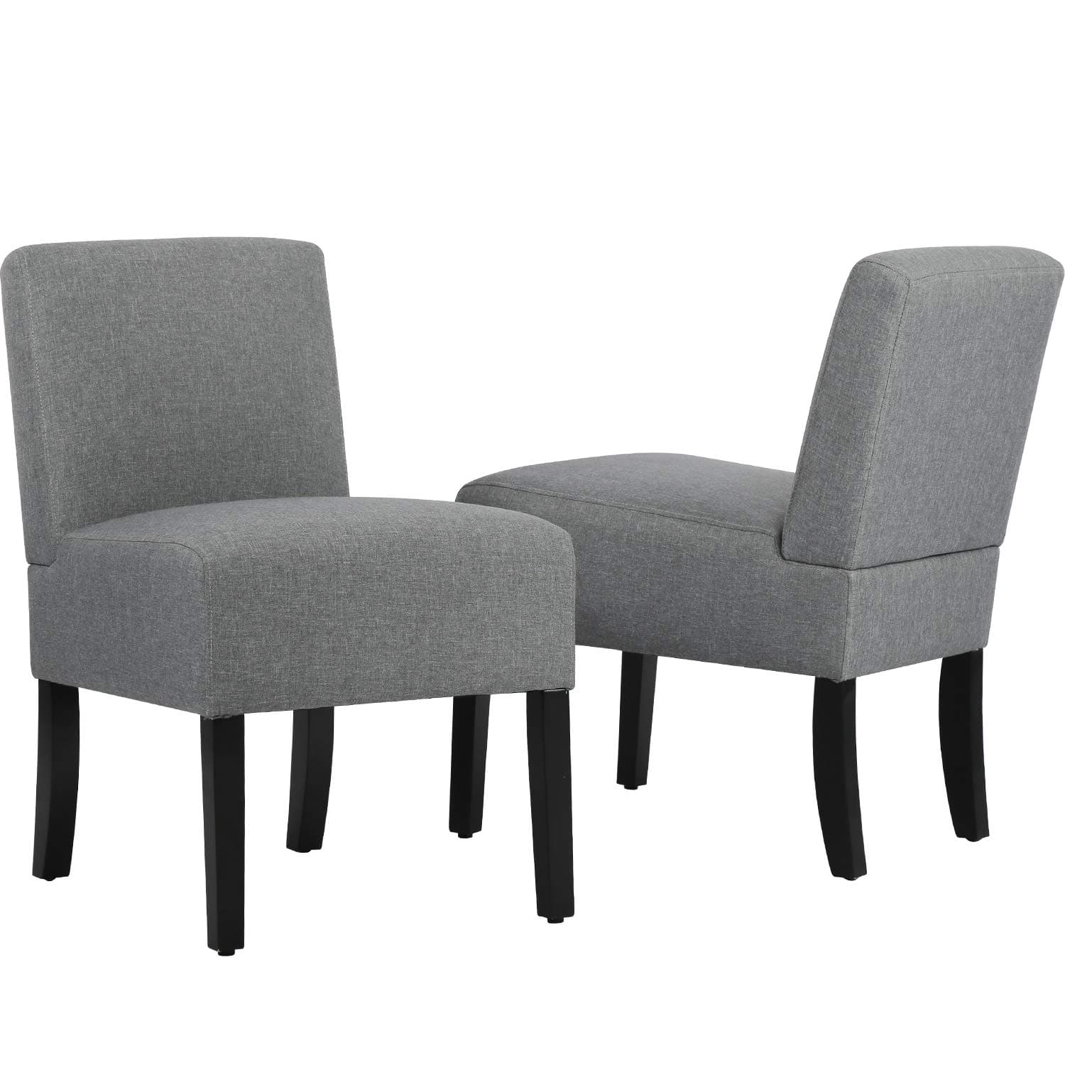 BestMassageAccent Chair set of 2 accent chairs for living room Armless Chair Dining Chair Elegant Design Modern Fabric Living Room Chairs Sofa，Grey.
