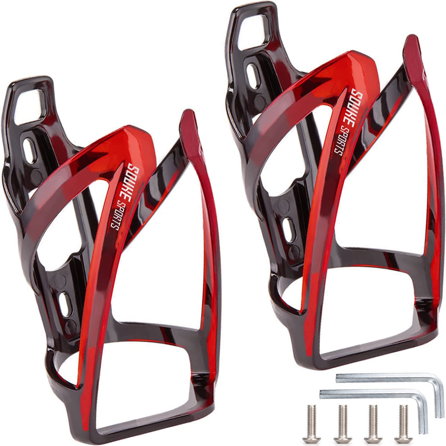 Bike Water Bottle Holder, Bicycle Bottle Cage Durable Lightweight Plastic Cycling Cup Holder for MTB, Road Bike, Mountain Bikes, 2 Pack