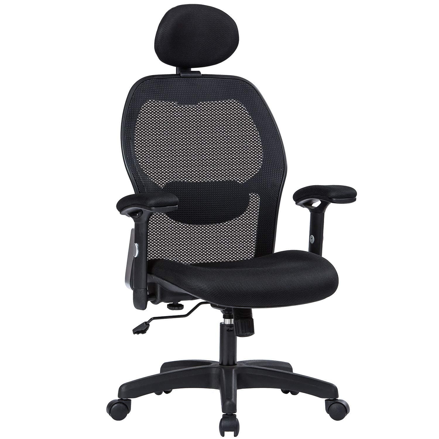 Office Chair Ergonomic Office Chair Adjustable Office Chair with Lumbar Support Armrest Headrest High Back Tast Chair for Home and Office (Black)