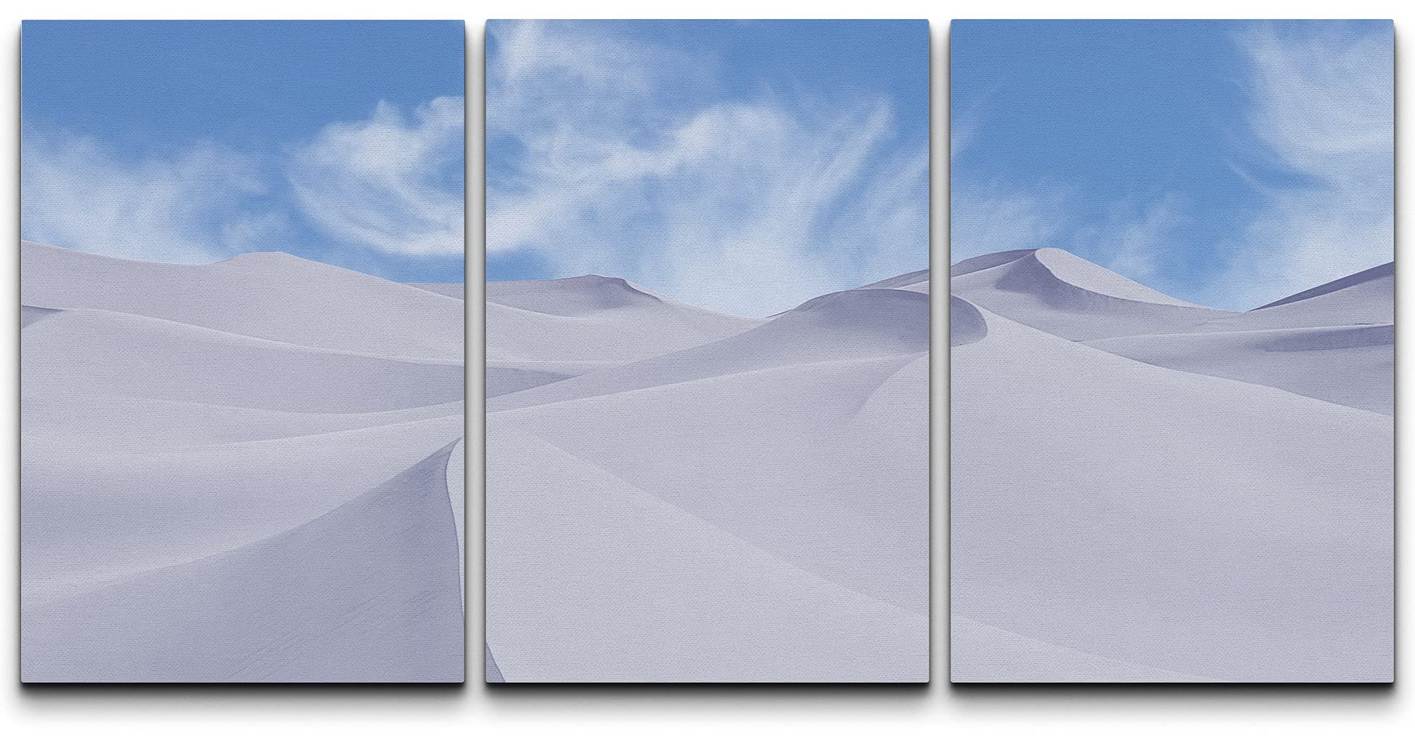 wall26 Canvas Print Wall Art Set Silver Desert Sand Dune & Clouds Nature Wilderness Photography Modern Art Southwest Scenic Colorful Tropical for Living Room, Bedroom, Office - 16"x24"x3 Panels