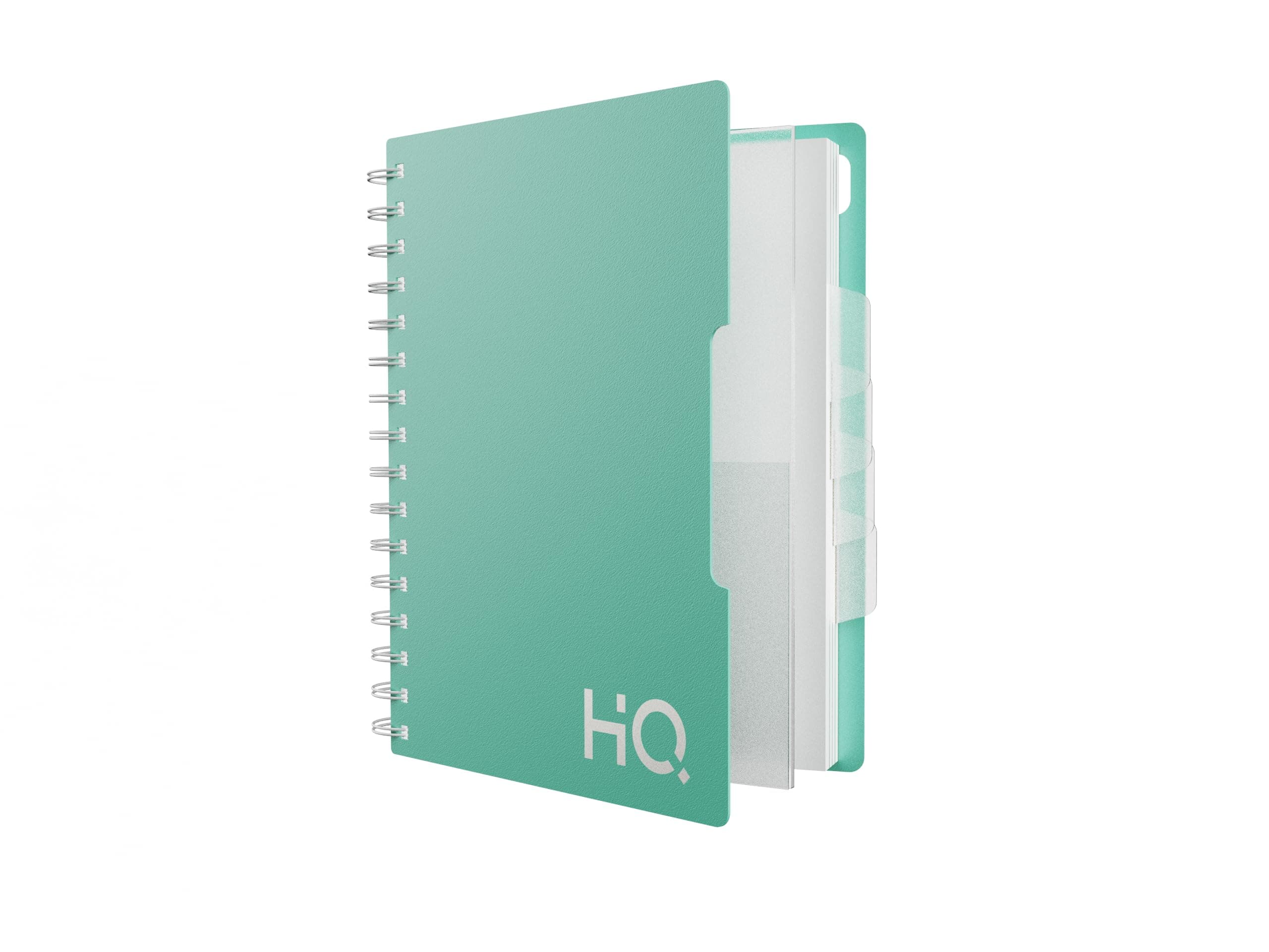 YOUVA HQ Wiro Spiral Bound Single Subject Executive Notebook from HQ by Navneet (14.8x21 cm, Single Line, 160 Pages) (Mint Green)