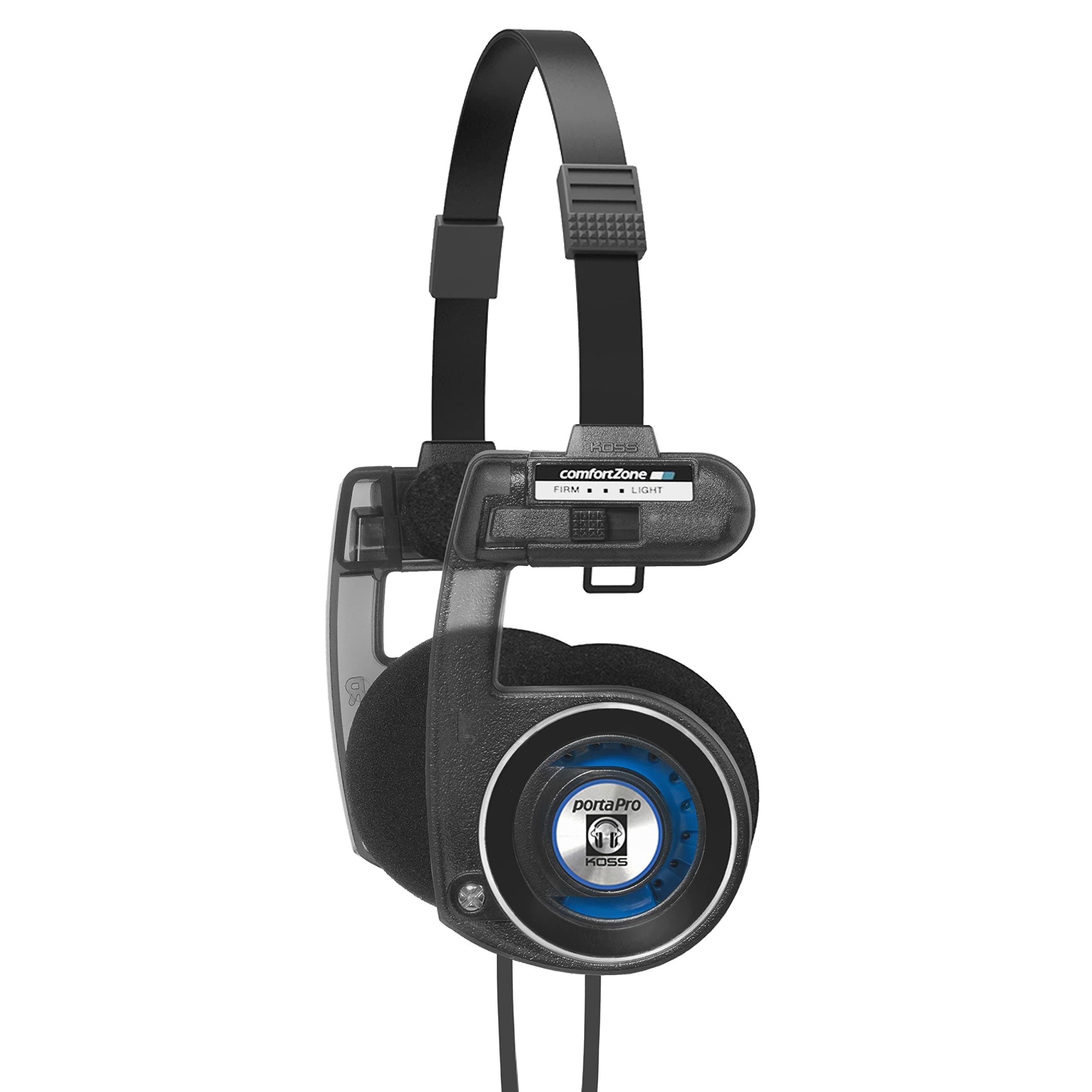 Porta Pro Utility On-Ear Headphones, Detachable Interchangeable Cord System, Collapsible Design, Stealth Grey