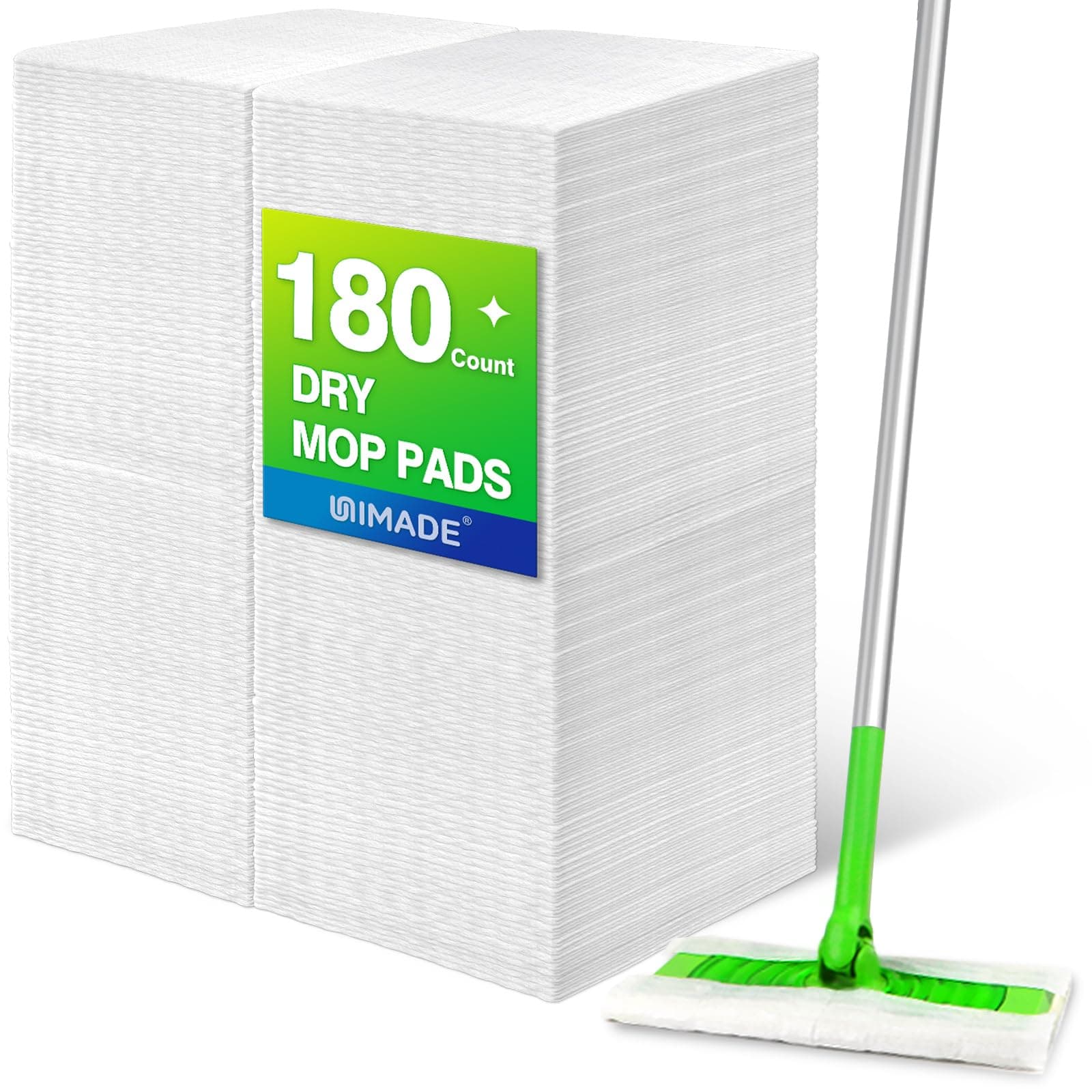 Dry Sweeping Cloths, 180 Count Dry Mop Refills Compatible with Swiffer Sweeper - Disposable Duster Refills Mop for Cleaning Hardwood Floor Dust
