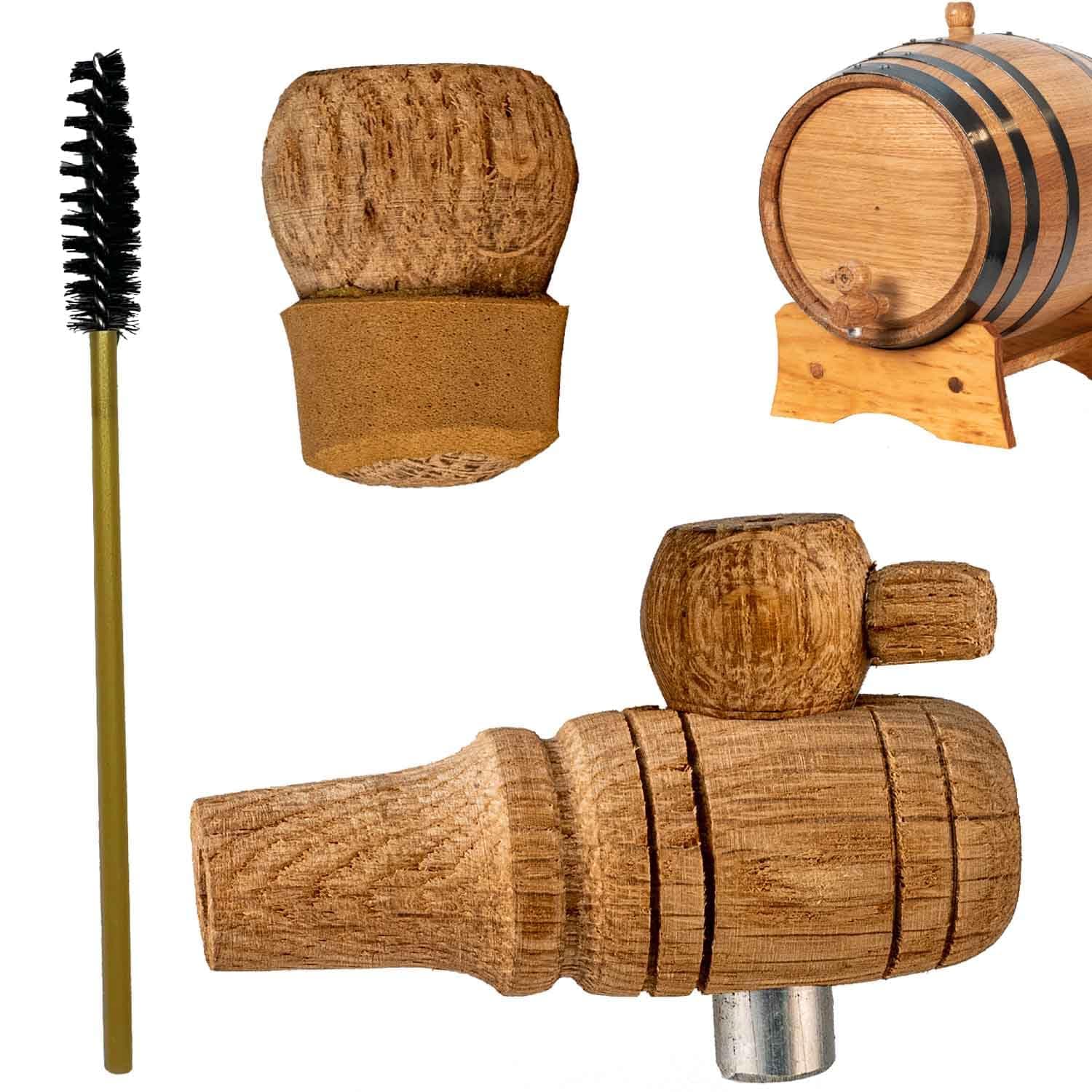 Wooden Spigot and Bung Replacement Set for 10 Liter and 20 Liter Oak Aging Barrels (2.5 and 5 Gallon) Accessories for Whiskey Barrel Wine Barrel Aging by Thousand Oaks Barrel Co.