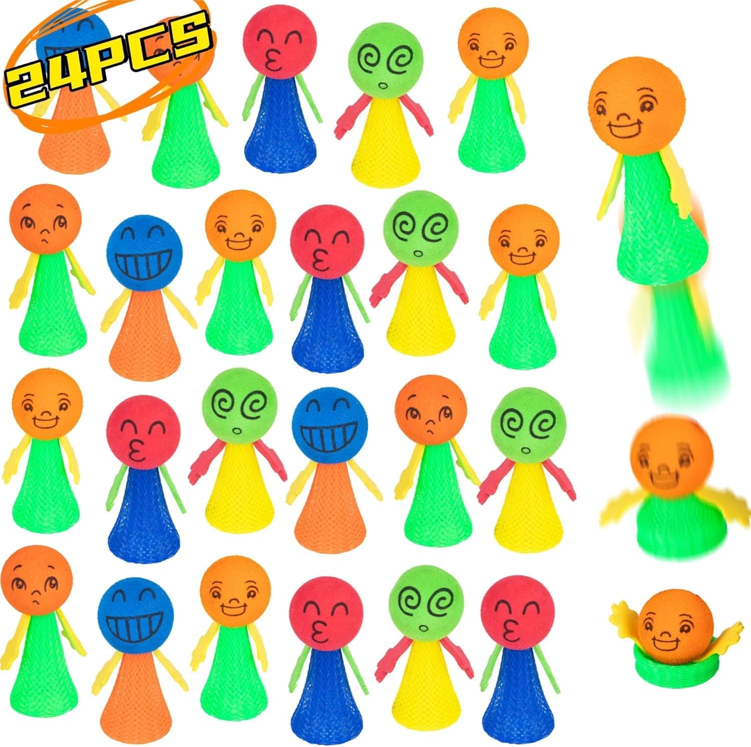 Jumping Party Favors For Kids Birthday Party- 24Pcs Spring Birthday Gift Toys Girls Boys, Return Gifts For Party kids, Giveaways For Bulk Mini Toys Pinata Goodie Bags