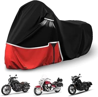 Waterproof Motorcycle Cover Replace for Honda Rebel 300 500 1100 and Shadow 750/ Vtx 1300 /Fury, 420D Oxford Cloth Motorcycle Cover for Snow Rain Dust Protection