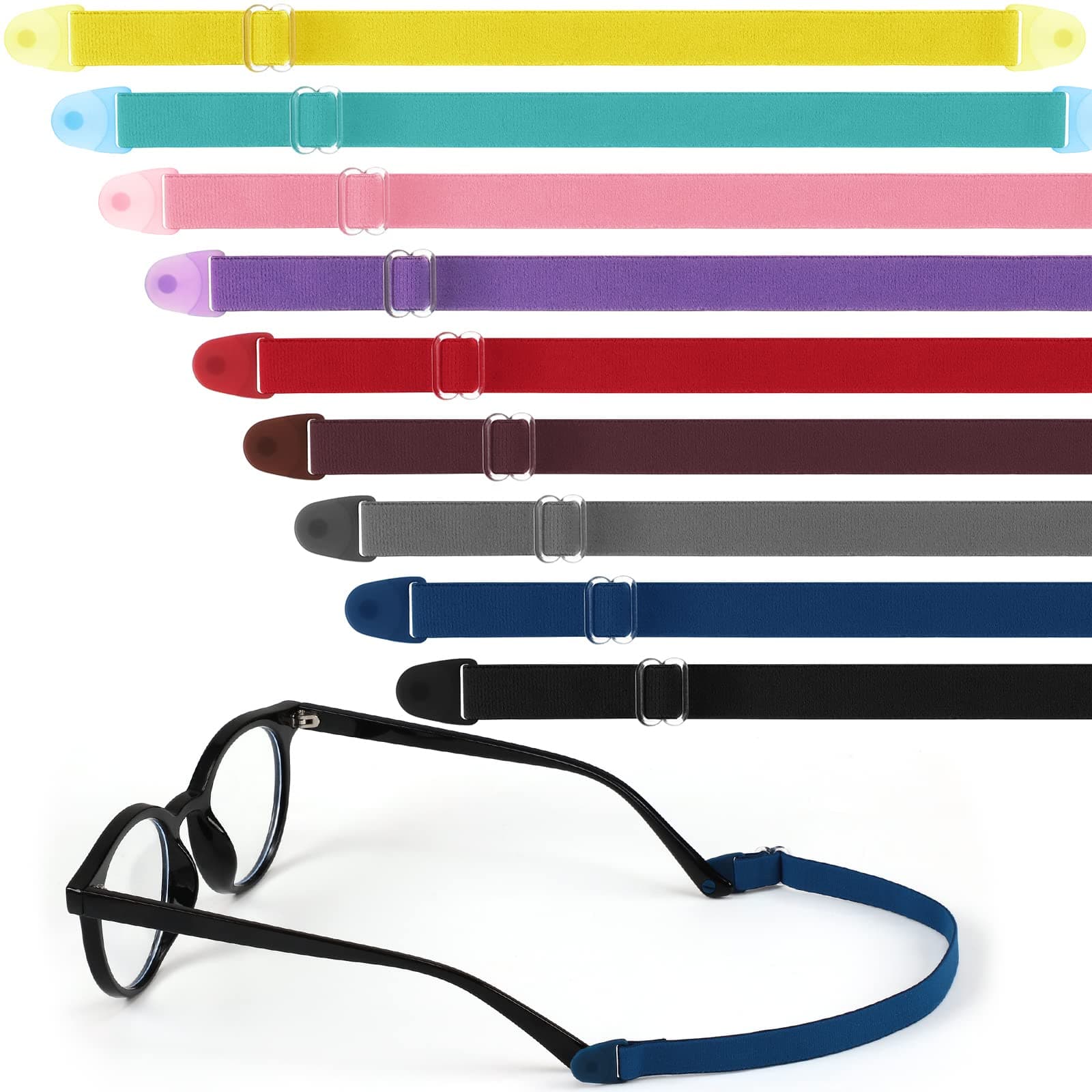 6 Pack Kids Eyeglass Strap Adjustable Glasses Strap Kid Eyeglass Strap Elastic Eyeglass Band Sports Glasses Strap for Kids