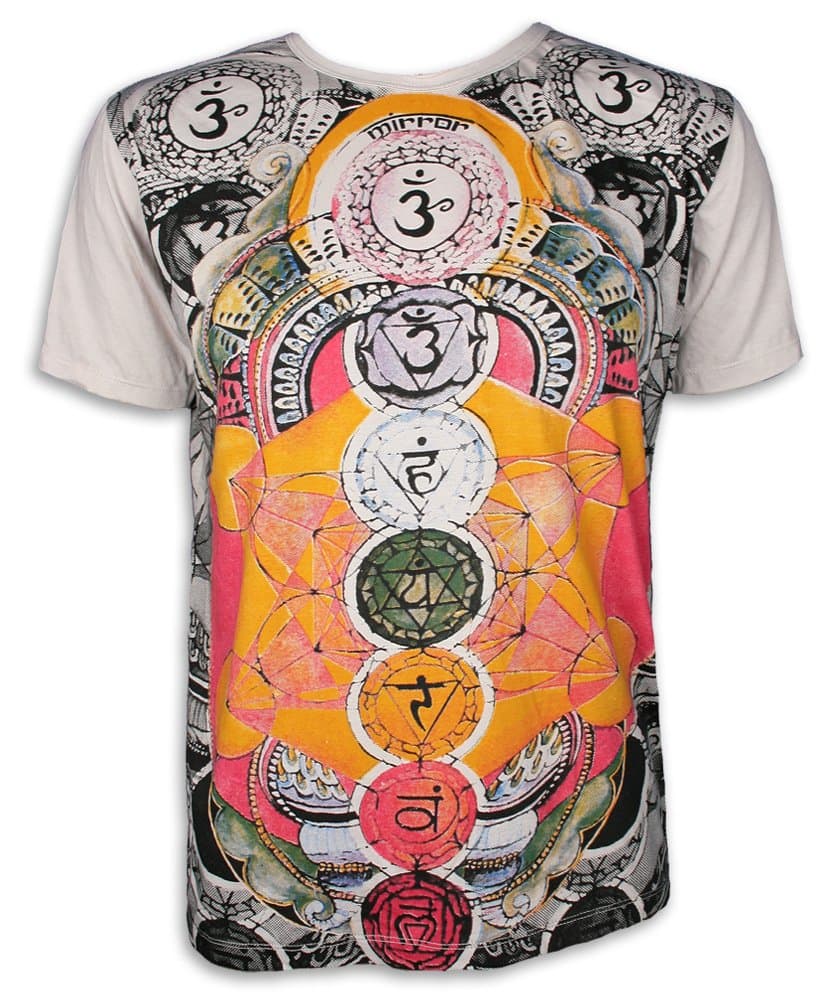 MIRROR by SURE Men´s T-Shirt OM AOM Symbol Hippie Goa Yoga Flower Power Size M