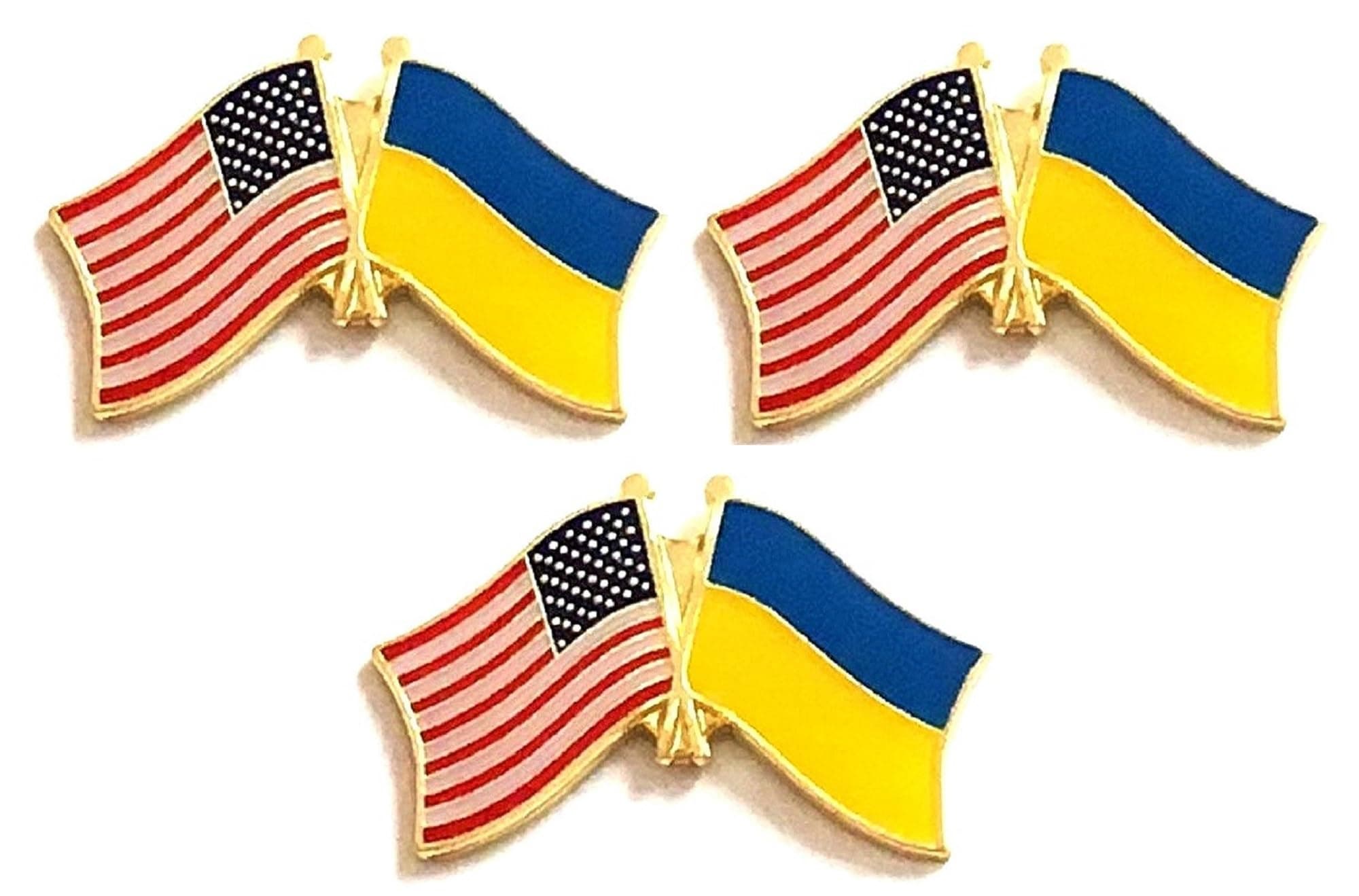 3 National Country Flag USA Friendship Flag Lapel Pins Pack of 3 International & American Double Flag Pin Badge