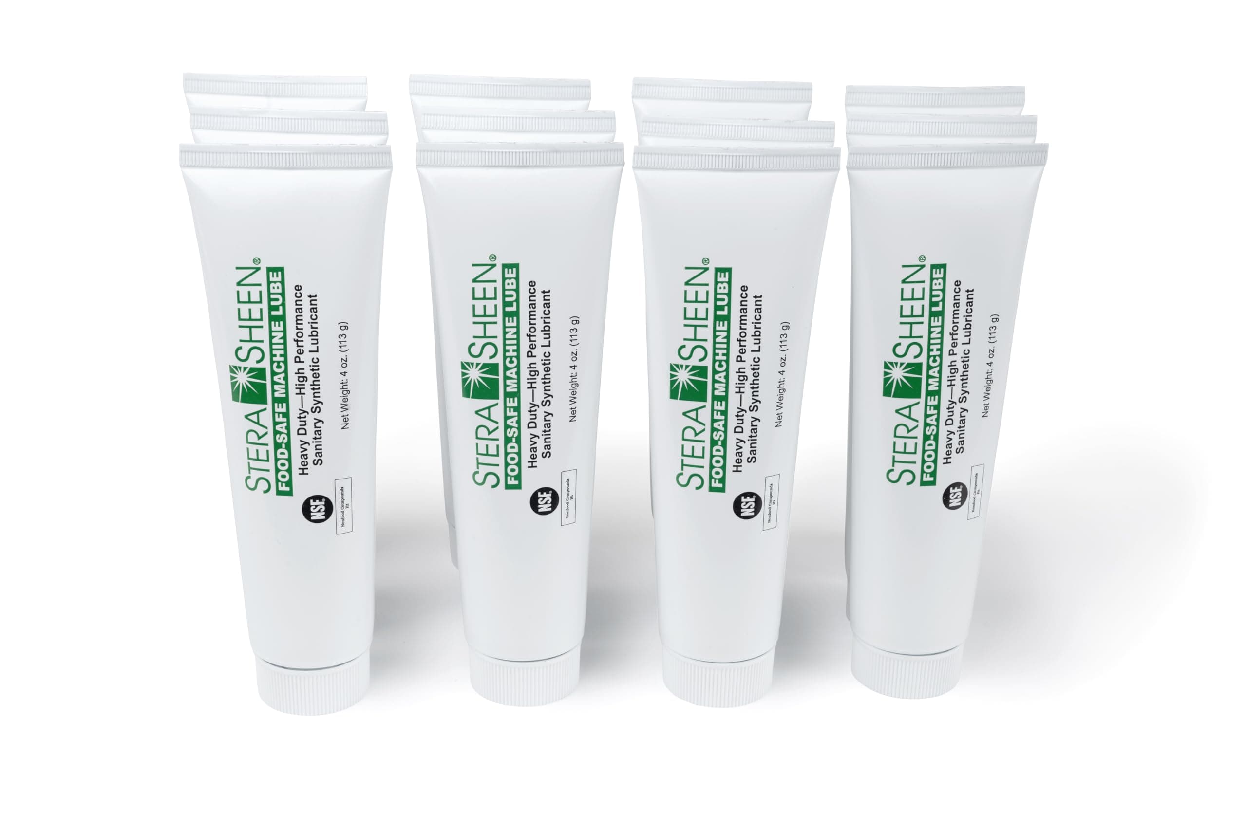 Stera Sheen - Food Safe Machine Lube - Heavy Duty, High Performance Sanitary Synthetic Lubricant - Clear Gel, Odorless, Tasteless - 4 oz Tube (12 Count)